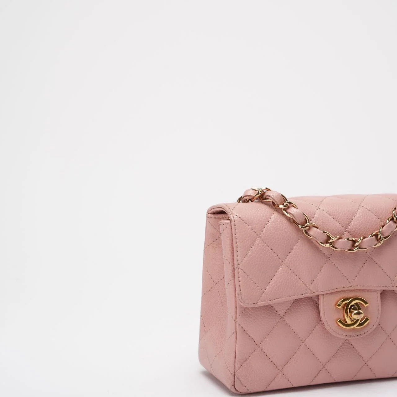 Chanel Vintage Pink Mini Square Classic Flap 2003-2004