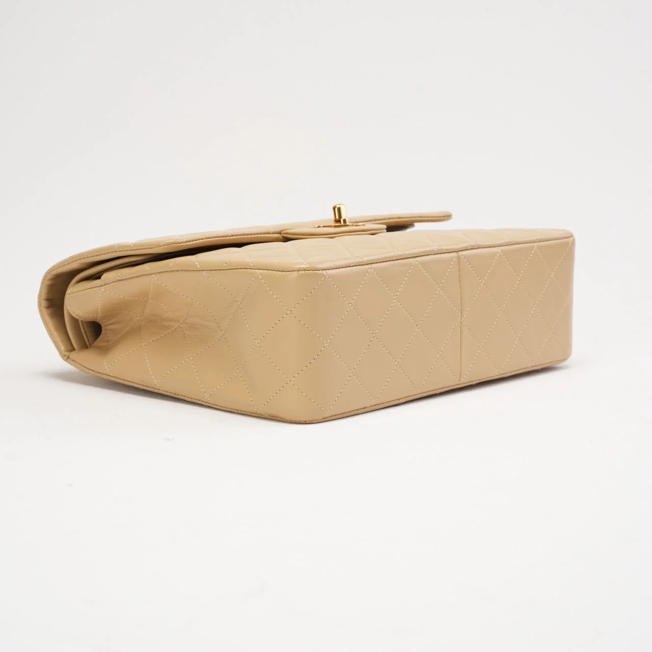 Chanel Vintage Medium Beige Classic Double Flap Bag 1991