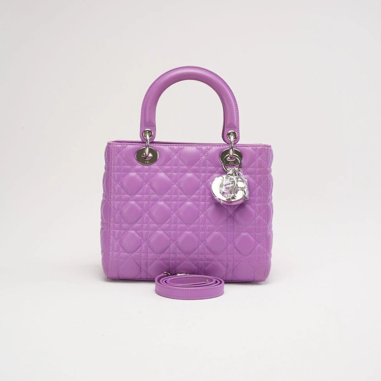 Lady Dior Mittelgroß Lammleder Lila 2014