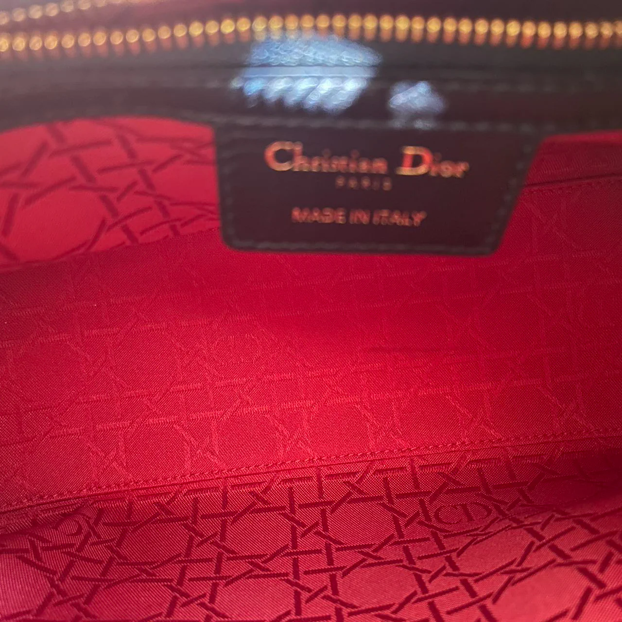 used-Christian Dior Black Medium Lady Dior Bag in Cannage Lambskin Leather with Gold Hardware-MILOURA