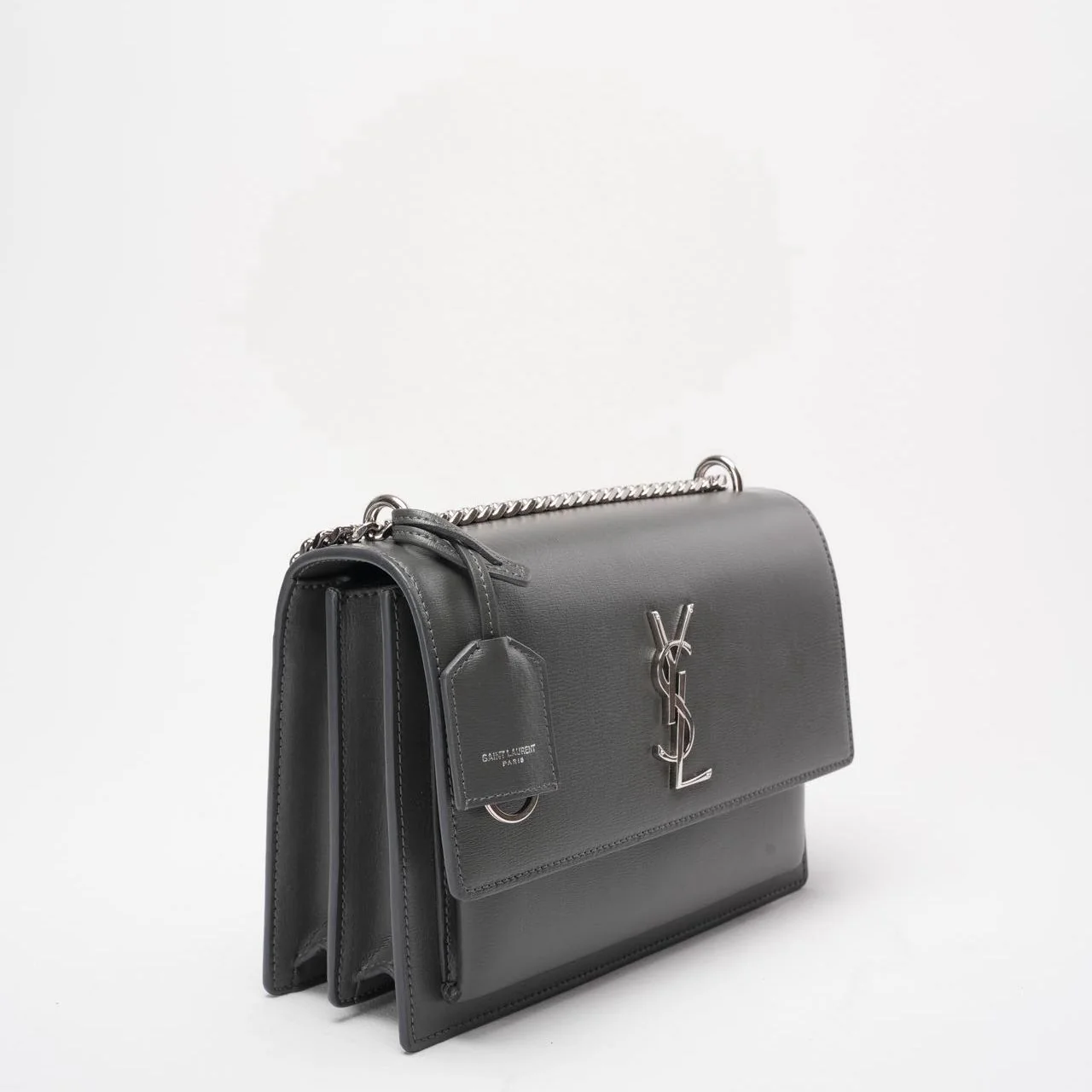 Saint Laurent Grey Calfskin Medium Monogram Sunset