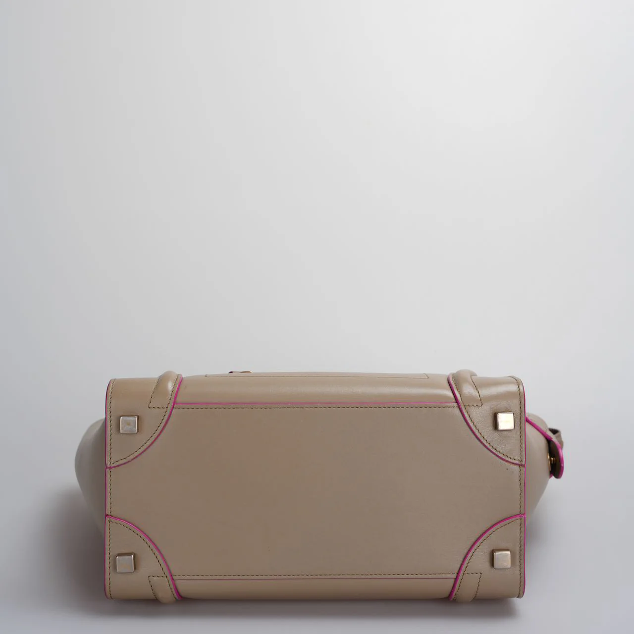 used-CELINE Calfskin Mini Luggage in Beige and Pink-MILOURA