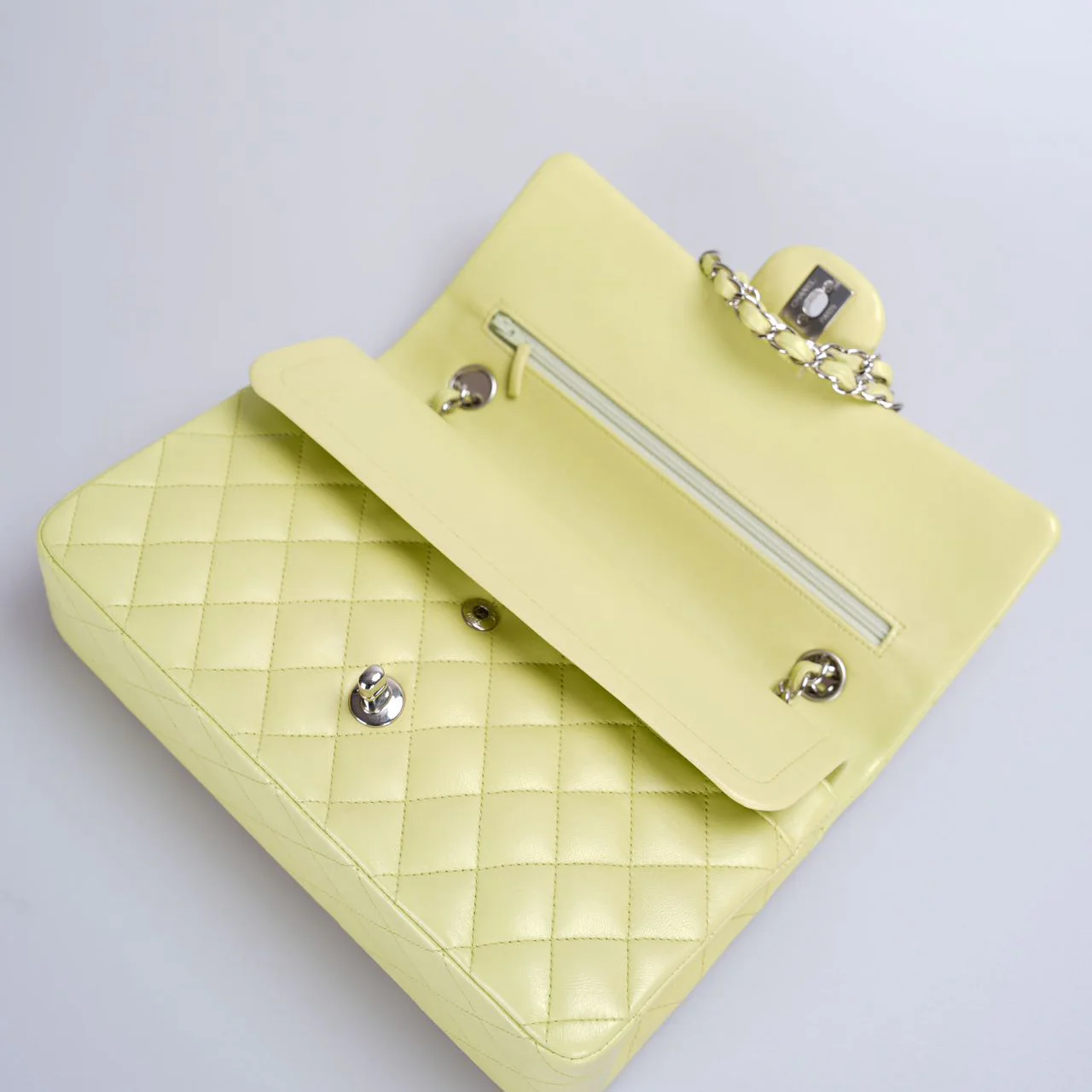 used-Chanel Medium Timeless Flap Bag in Pastel Butter Yellow-MILOURA