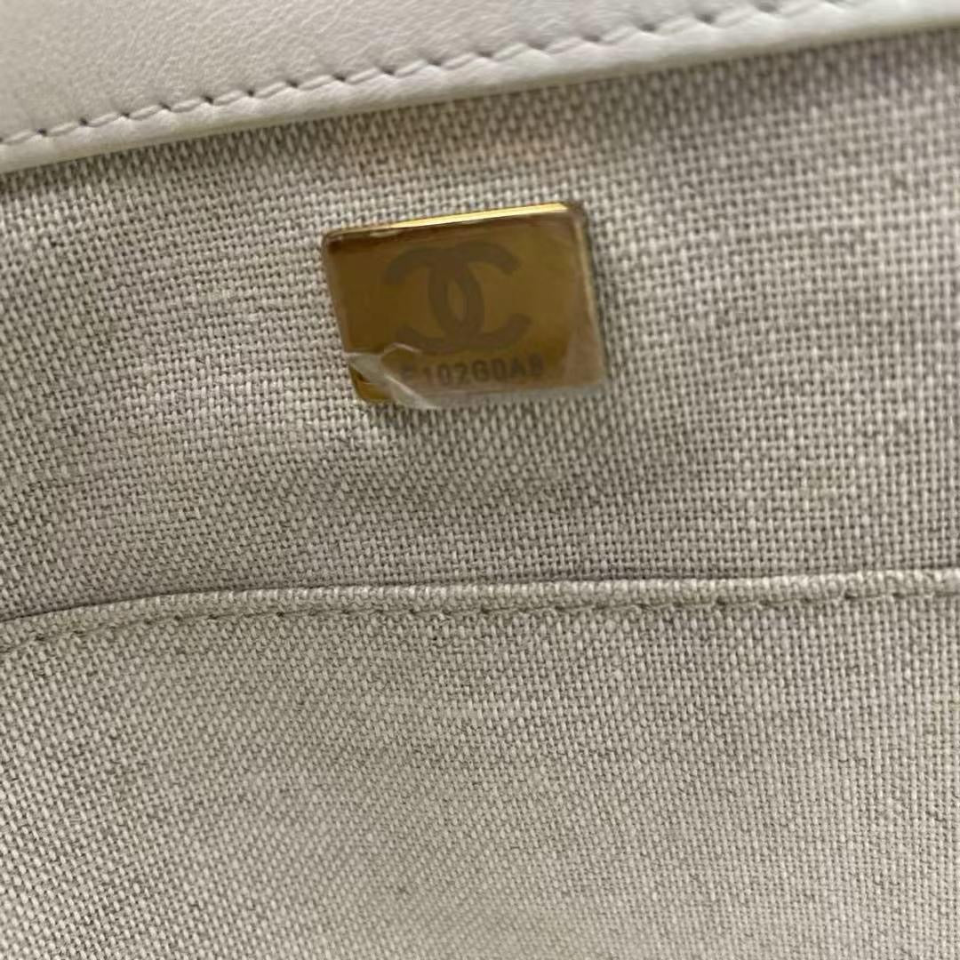 Chanel Deauville Tote Bag With Pouch Enamel White Calfskin Leather Multicolour (2022SS) Limited Edition Serial Number 