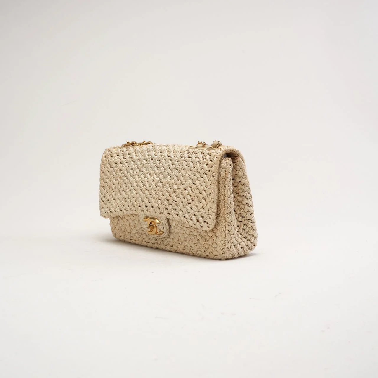 Chanel Raffia Crochet Ancient Greece Medium Flap Beige 2018