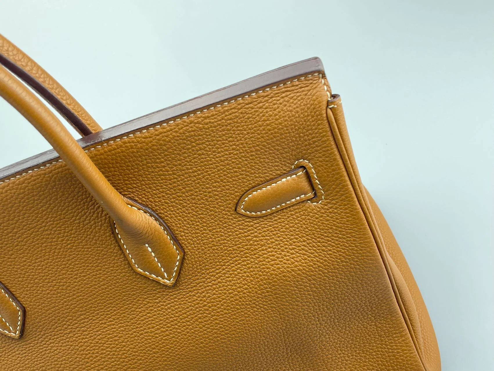 used-Hermes pre-owned Birkin 35 in gold vintage Togo leather-MILOURA