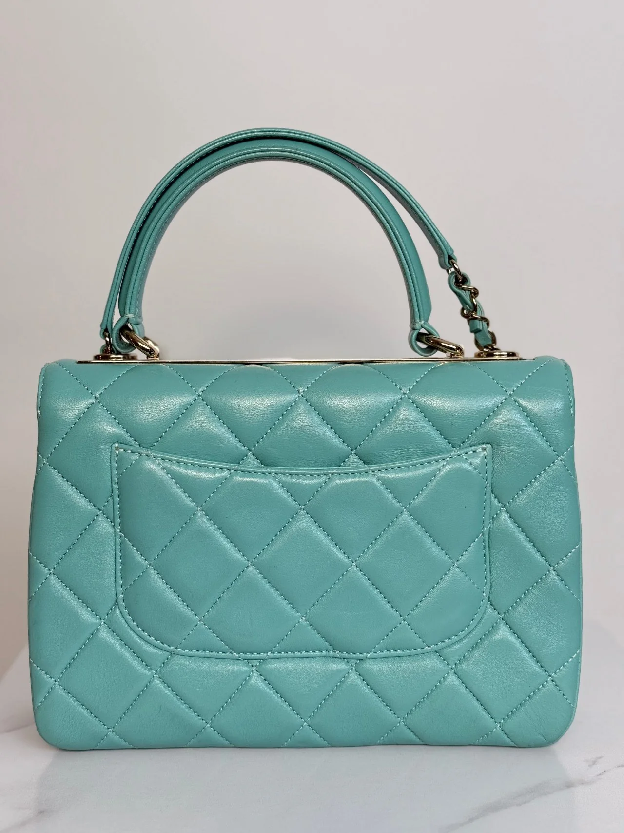 Chanel Small Trendy CC Bag in Light Green Lambskin Leather with Gold Hardware black High Quality Designer Jewelry