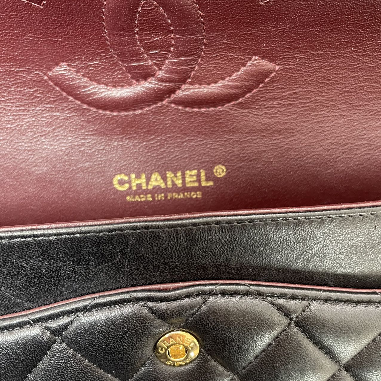 Chanel Black Medium Classic Double Flap Bag Quilted Leather 2014