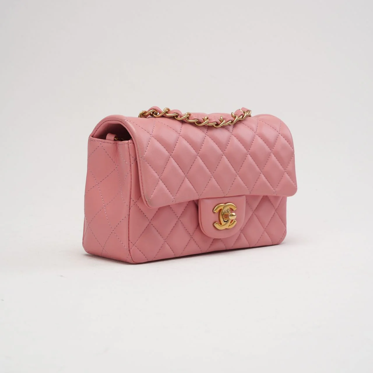 Sac Mini Rectangle Classique à Rabat Rose Chanel 2019