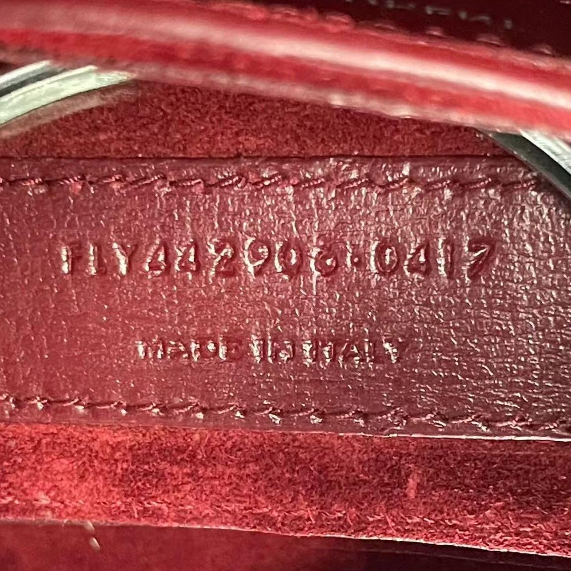 Saint Laurent Sunset Bag Burgundy Box Leder with Silver Hardware Medium