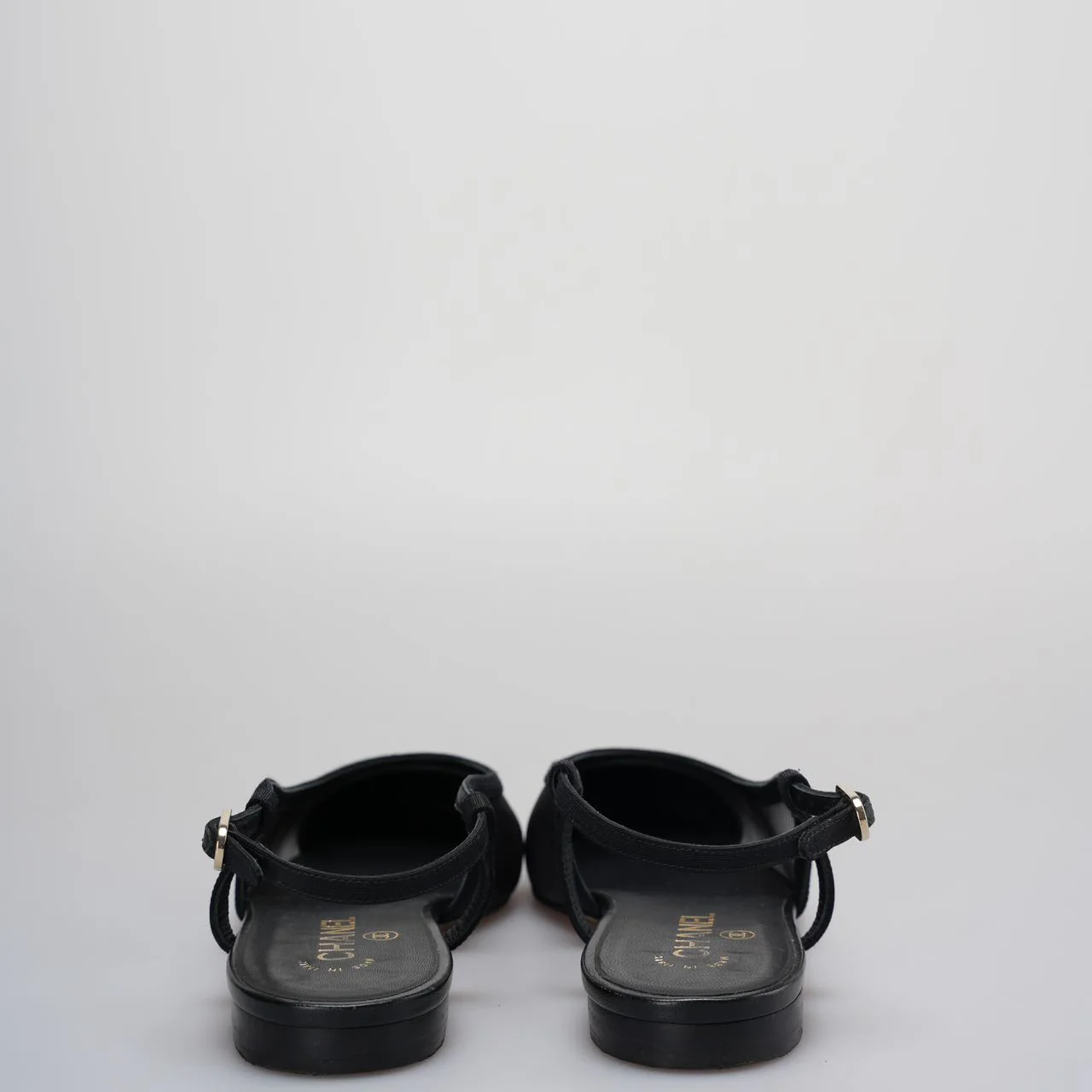 used-Chanel Slingback Sandals size 39 in Black-MILOURA