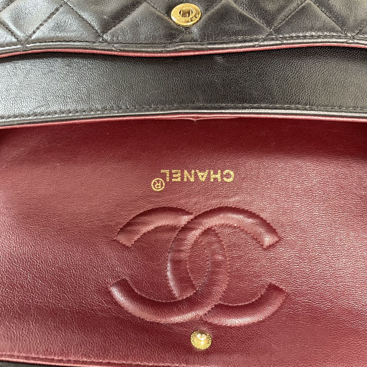 Chanel Black Vintage Classic Medium Double Flap Bag 1997