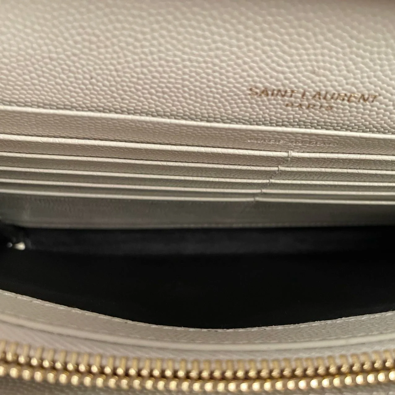 used-Saint Laurent Cassandre White Leather Envelope Wallet On Chain-MILOURA