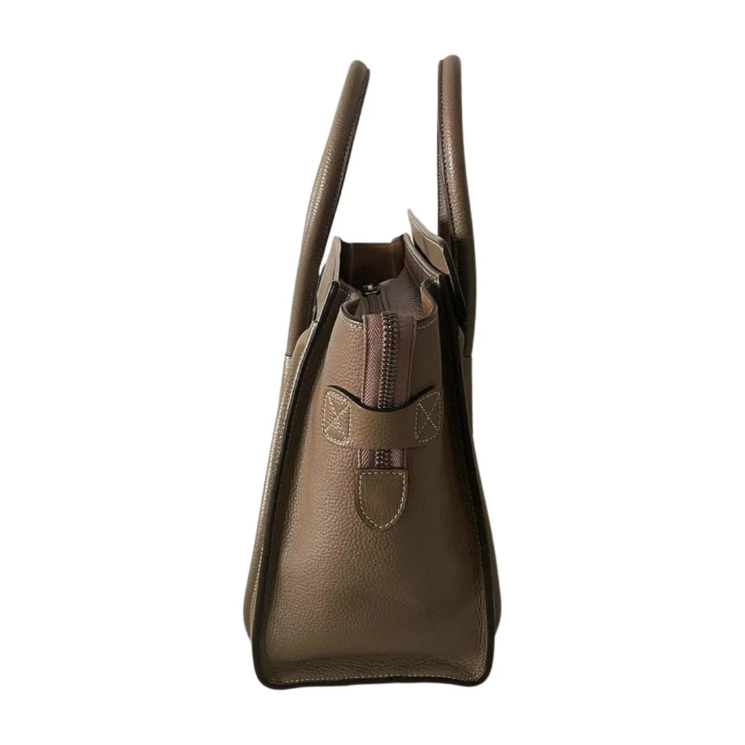 used-CELINE Micro Luggage leather handbag in Grey-MILOURA