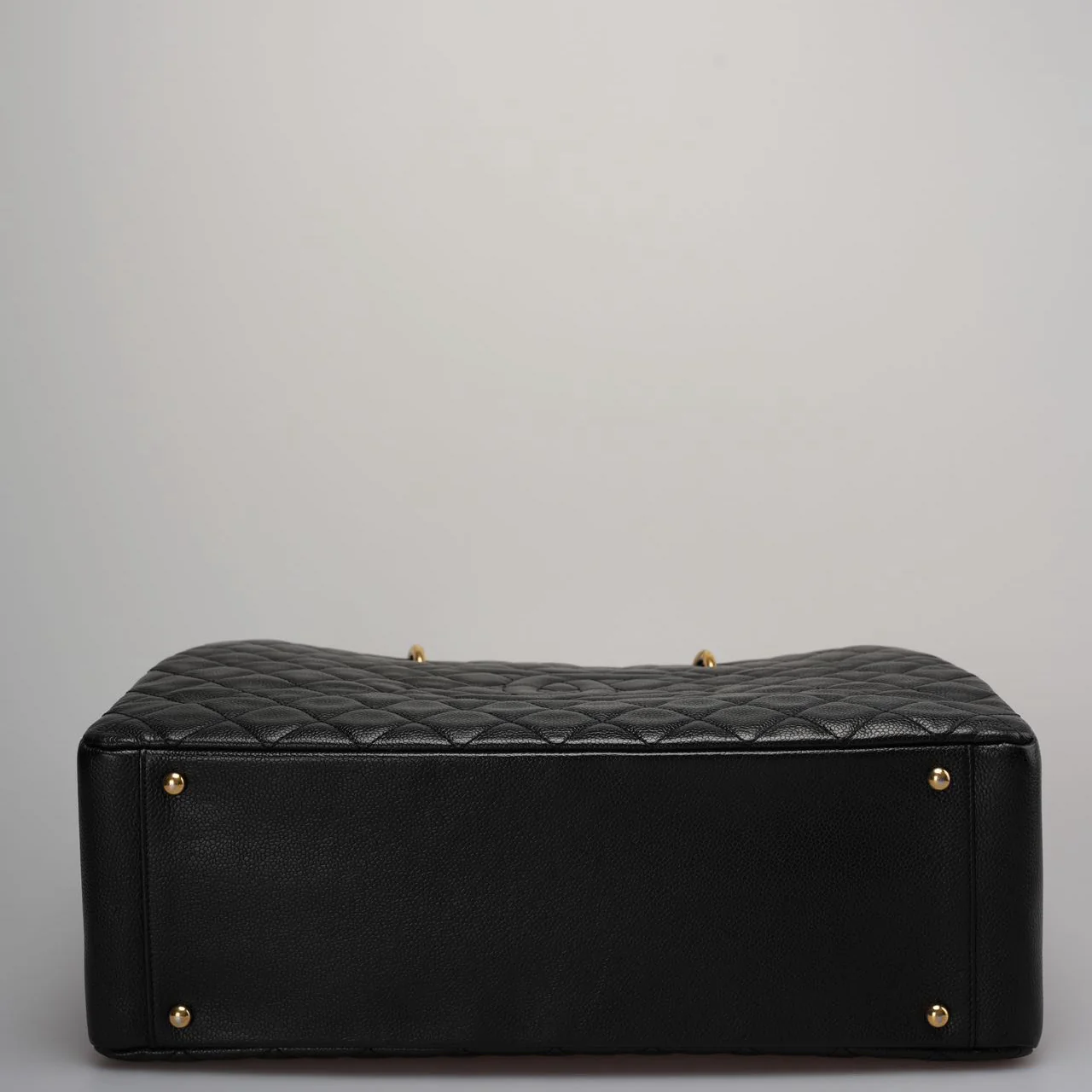 used-Chanel Large Black Grand Shopping XL GST Tote Bag in Caviar Leather with Gold Hardware-MILOURA