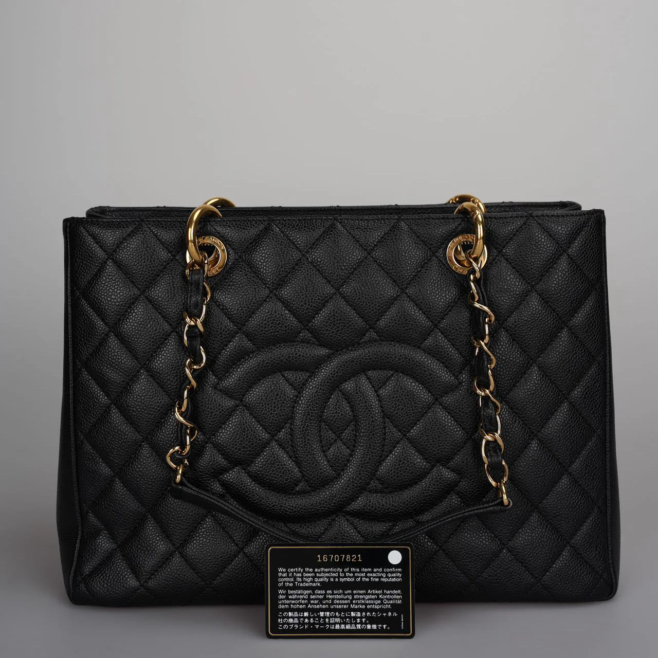 used-Chanel Grand Shopping Tote Black GST Bag in Caviar Leather with Gold Hardware from 2012-MILOURA