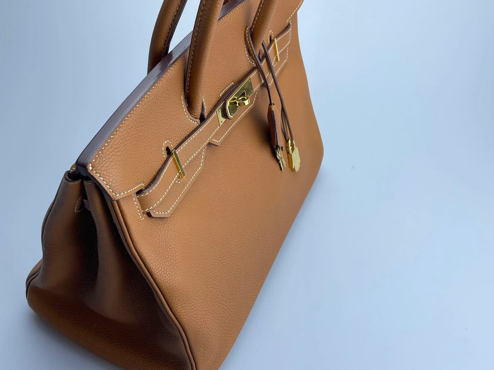 used-Hermes pre-owned Birkin 35 in gold vintage Togo leather-MILOURA