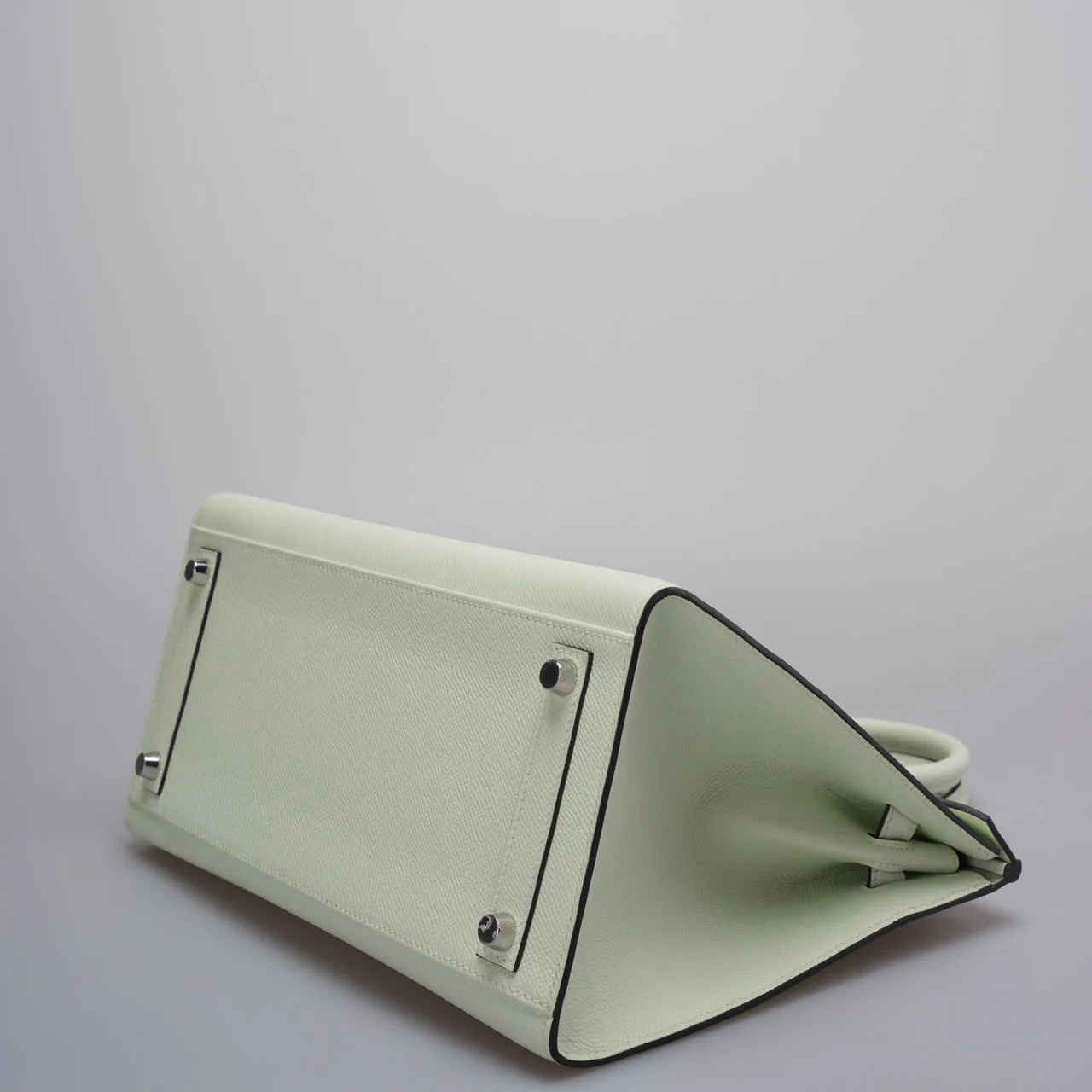 used-Hermes Birkin sellier 30 Bag in Vert Fizz Epsom Leather with Palladium Hardware B stamp-MILOURA