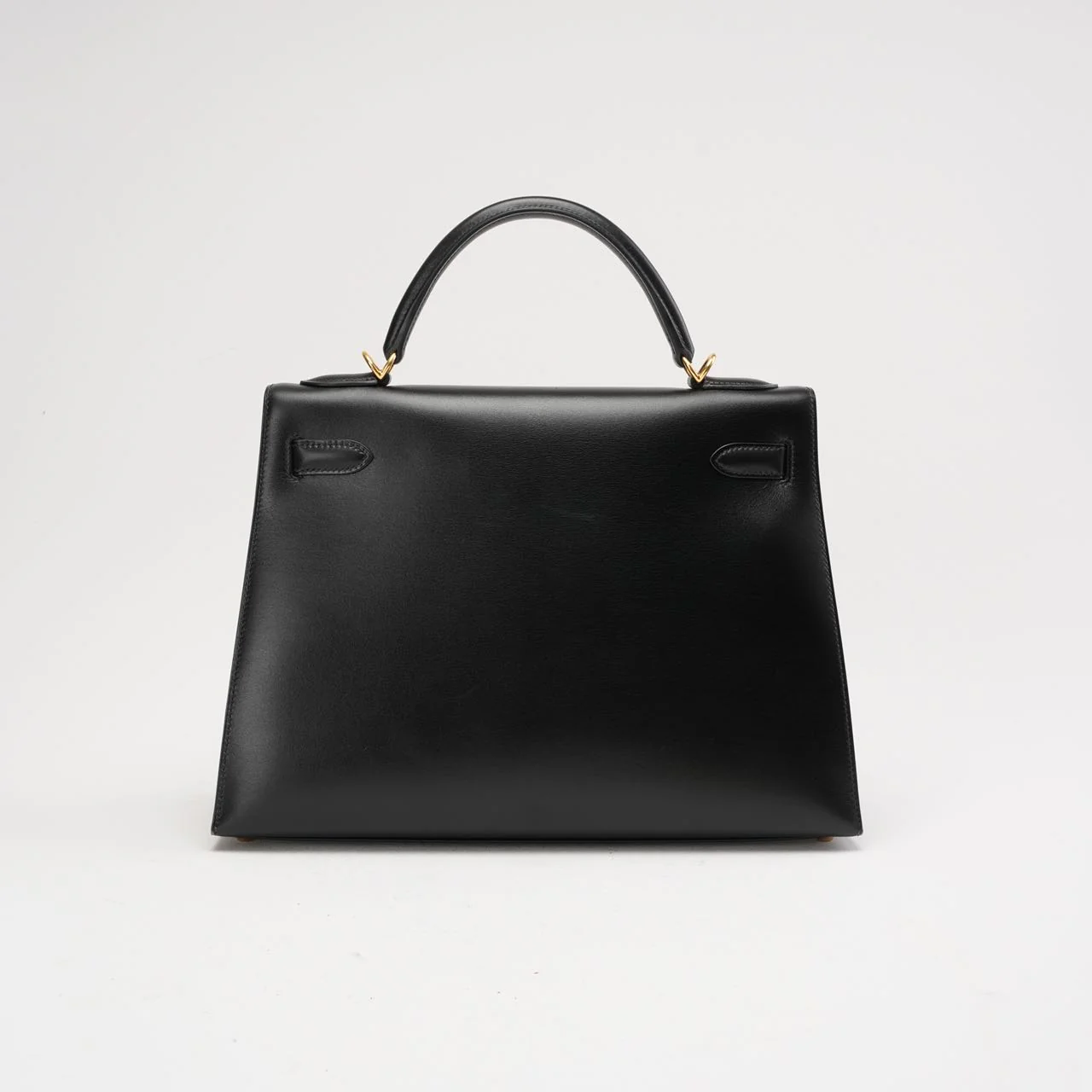 Hermes Black Kelly 32 Sellier in Box Leather 2000