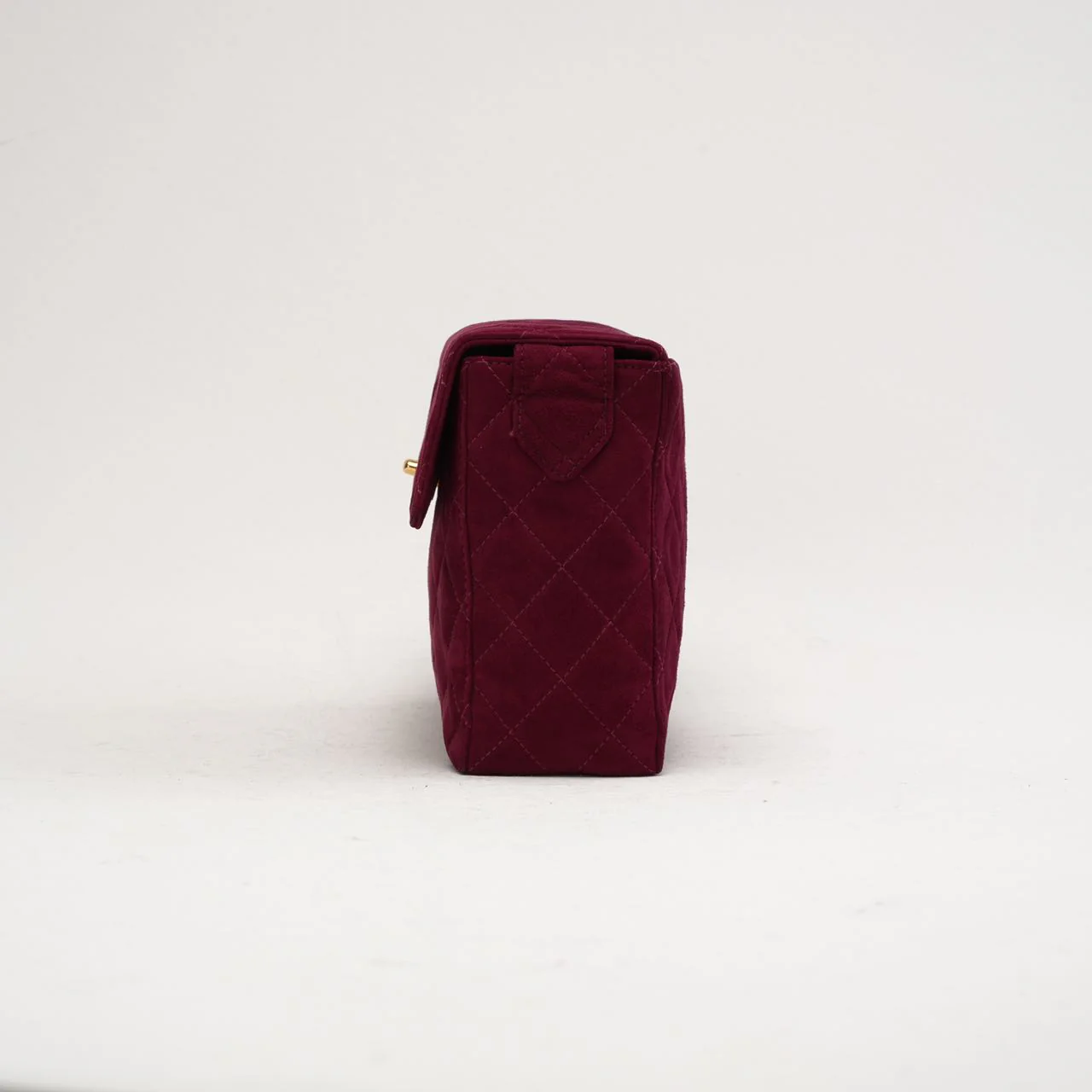 Chanel Vintage Burgundy Red Velvet Mini Square Flap Bag 1997