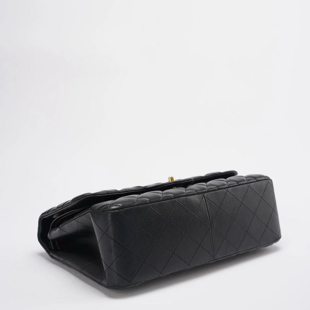 Chanel Timeless Classic Flap Bag Black Jumbo Quilted Leather Gold Hardware