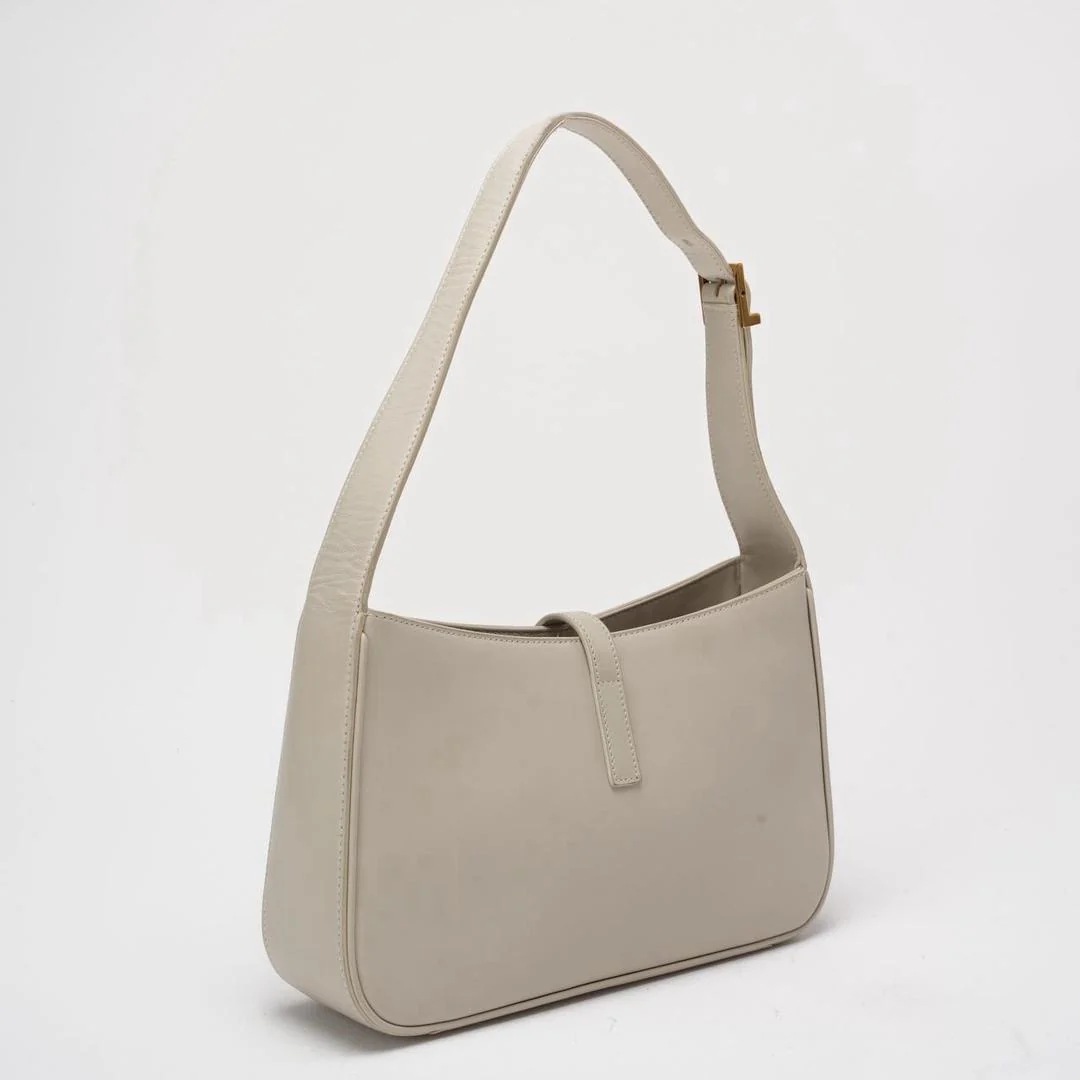 Saint Laurent Paris Le 5 to 7 White Smooth Leather Bag