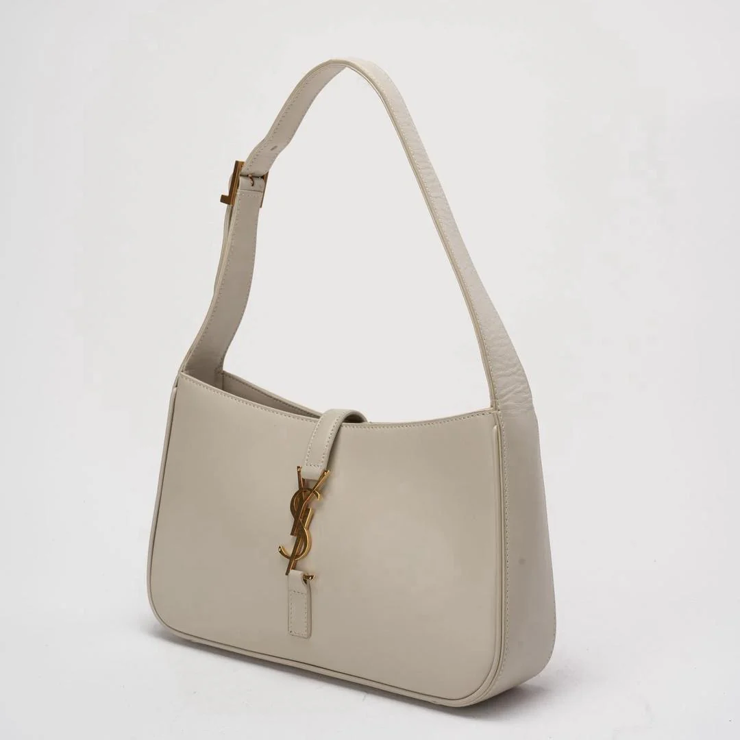 Saint Laurent Paris Le 5 to 7 White Smooth Leather Bag