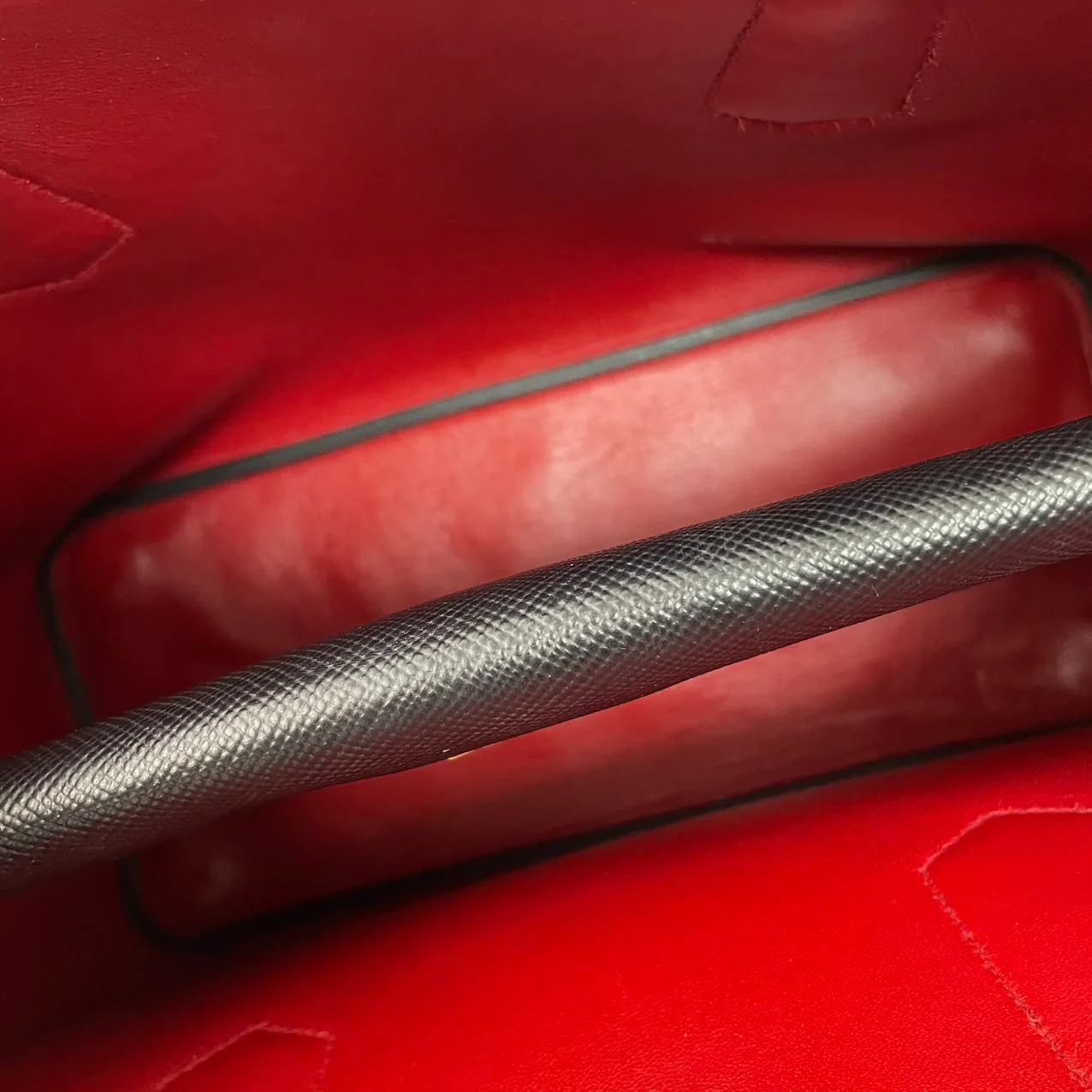 Prada Medium Black / Red Double Tote Bag