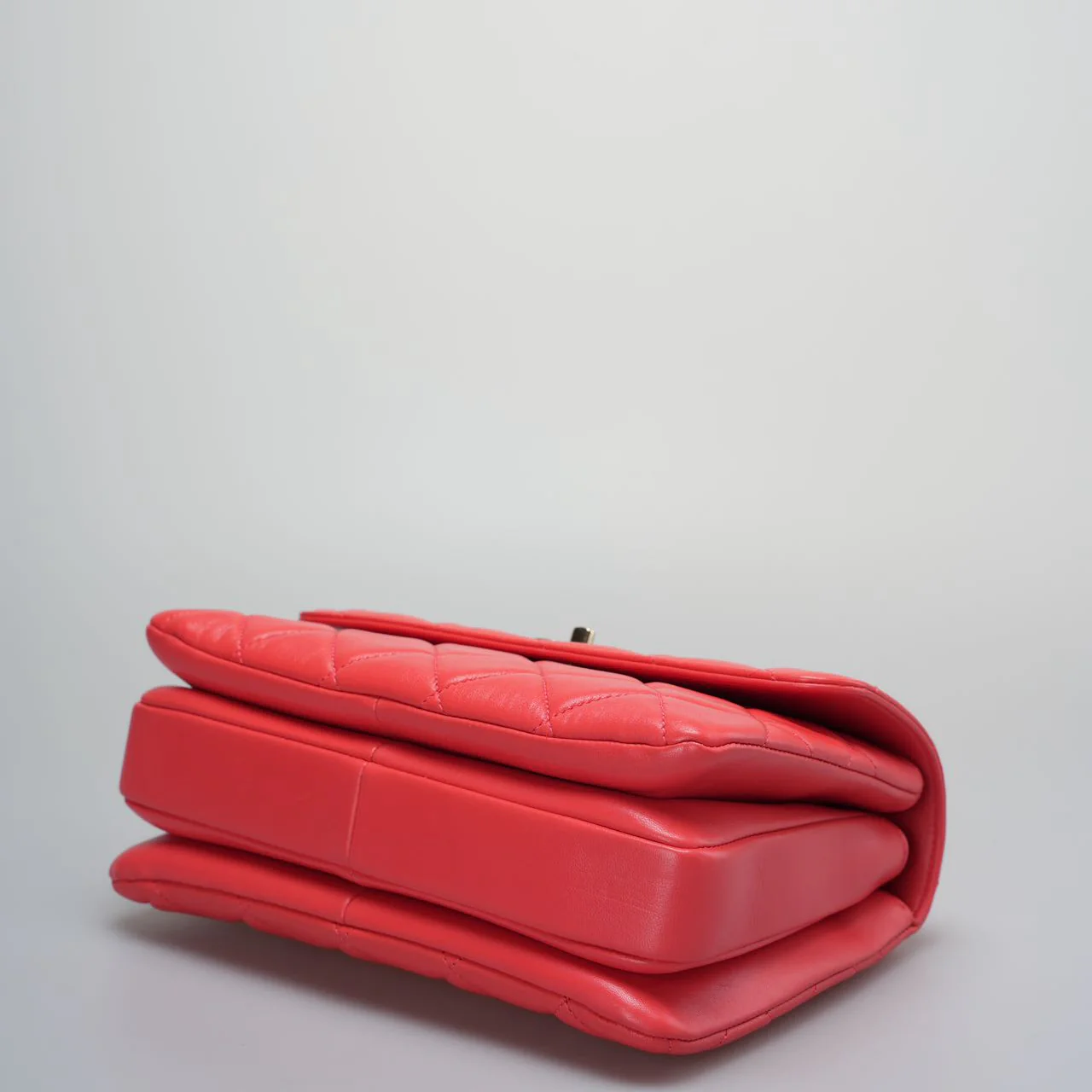 used-Chanel Red Small Trendy CC Bagin Lambskin Leather with Champagne Gold Hardware-MILOURA