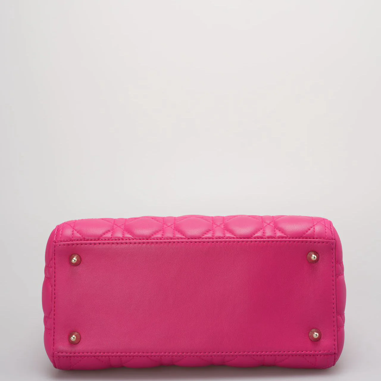 used-Christian Dior Pink Lady Dior Bag in Cannage Lambskin Leather with Gold Hardware Medium-MILOURA