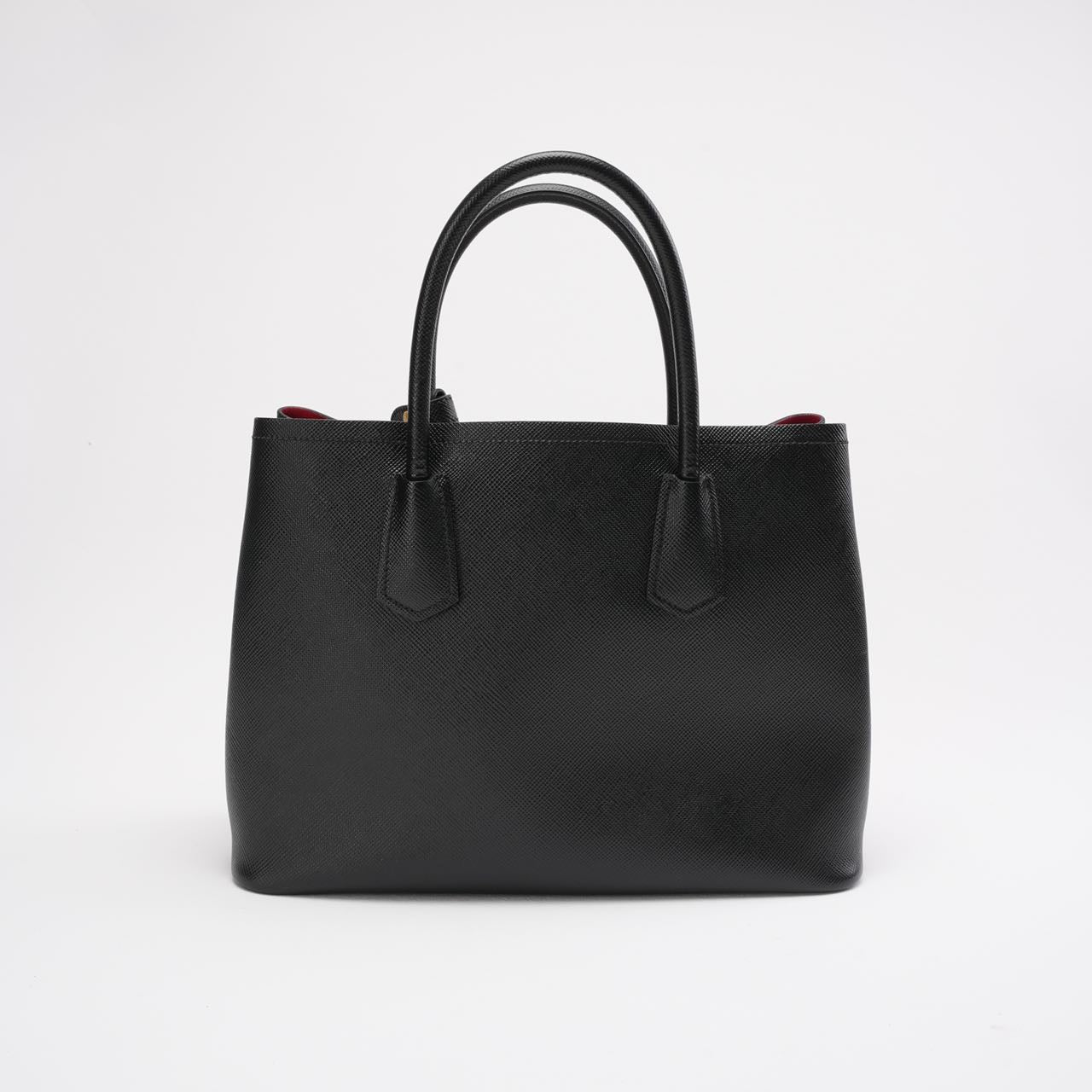 Prada Medium Black / Red Double Tote Bag