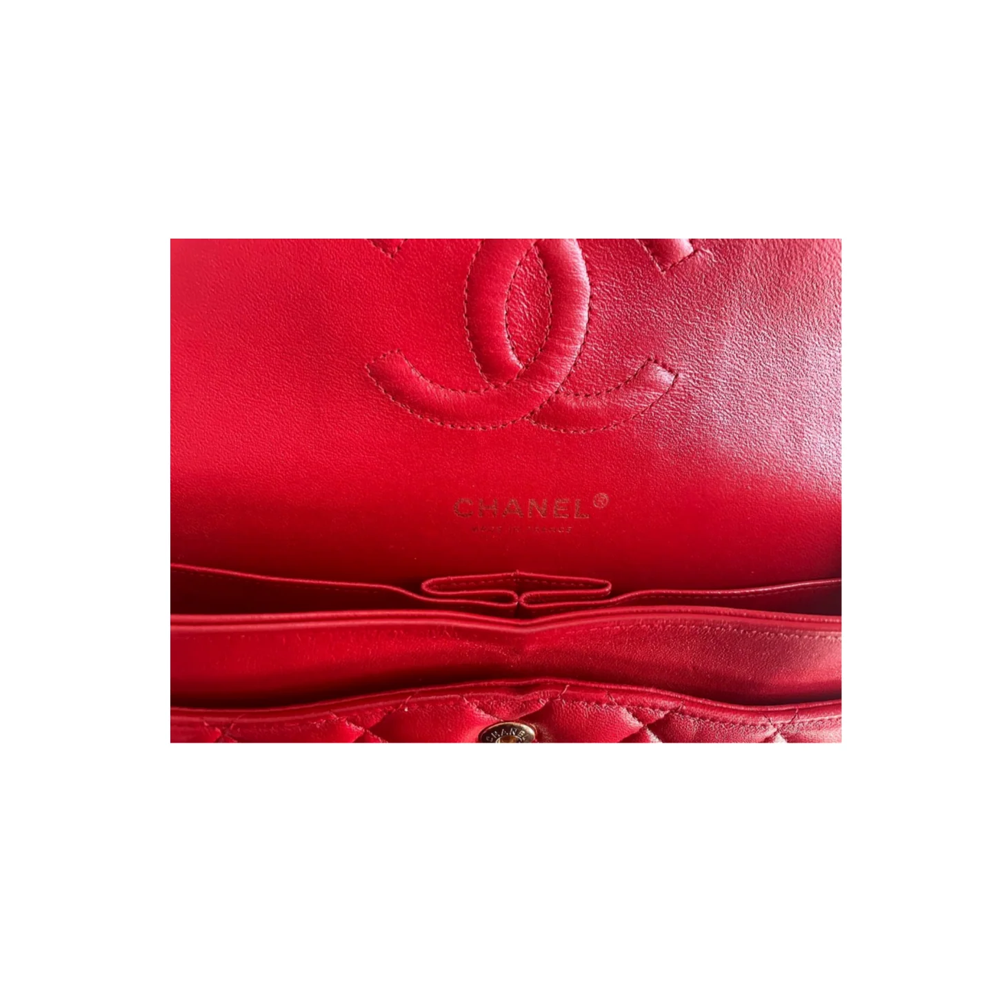 used-Chanel Red timless Flap Bag With Gold Hardware-MILOURA