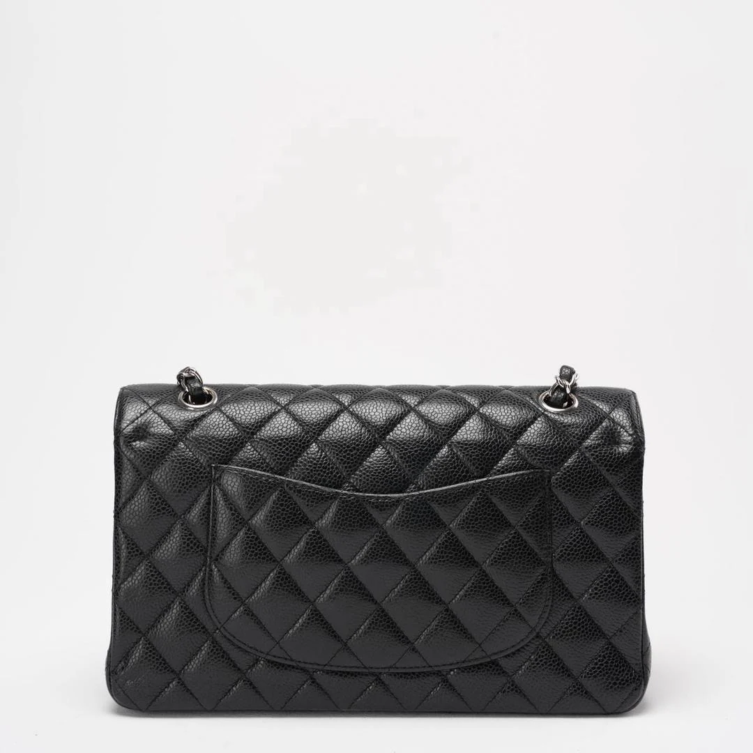 Chanel Black Quilted Caviar Medium Classic Double Flap Bag