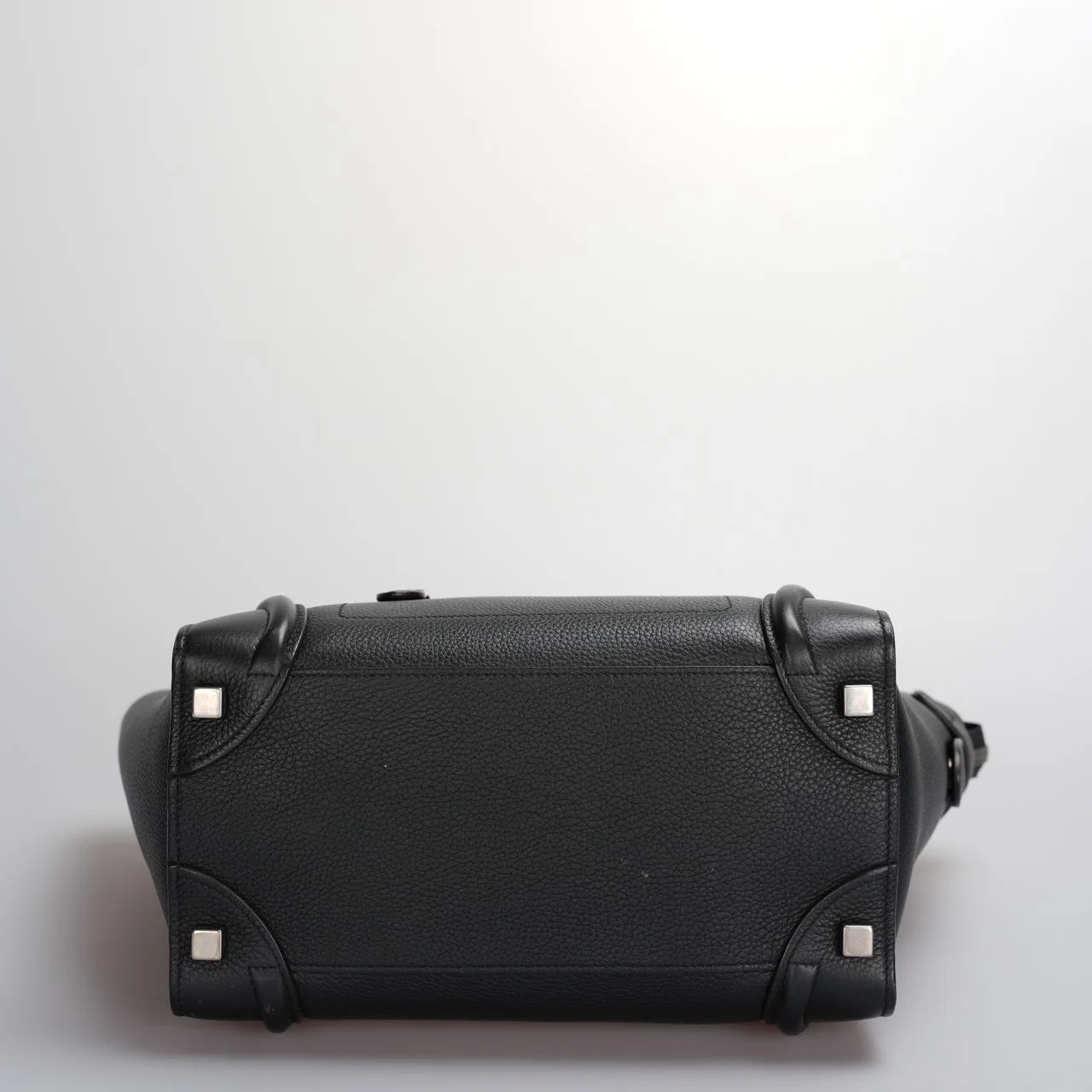 used-CELINE Micro Luggage leather handbag in Black-MILOURA