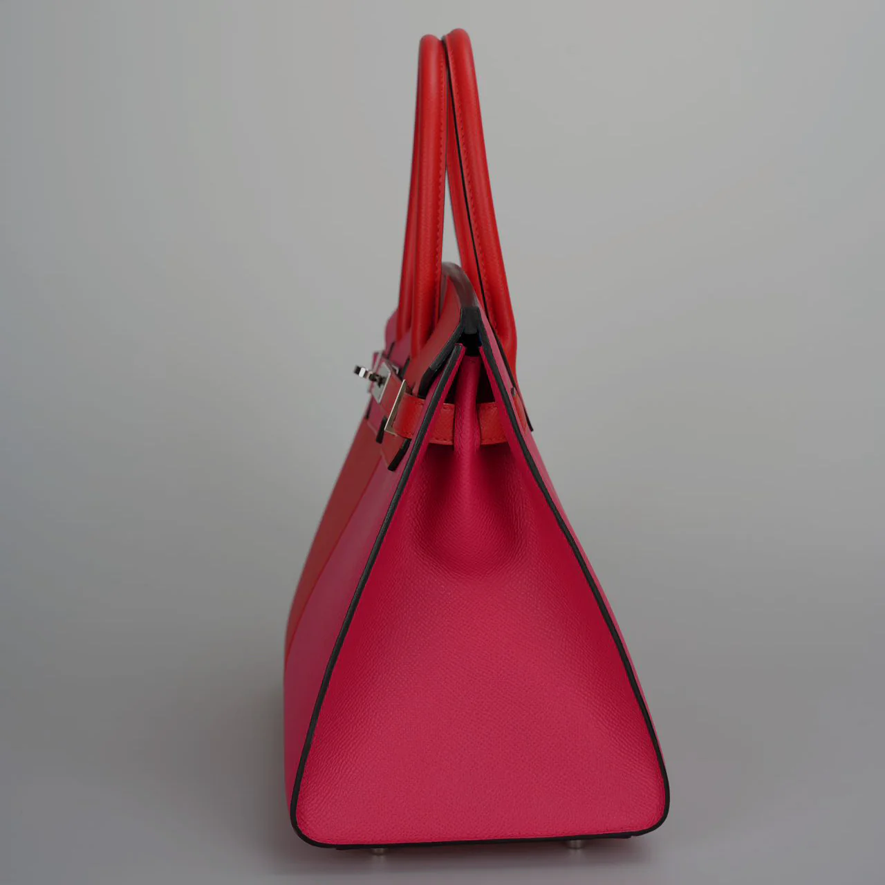 used-Hermes Epsom Casaque Birkin Sellier 30 Rouge Coeur Rose Extreme Bleu Zanziba with palladium Hardware-MILOURA