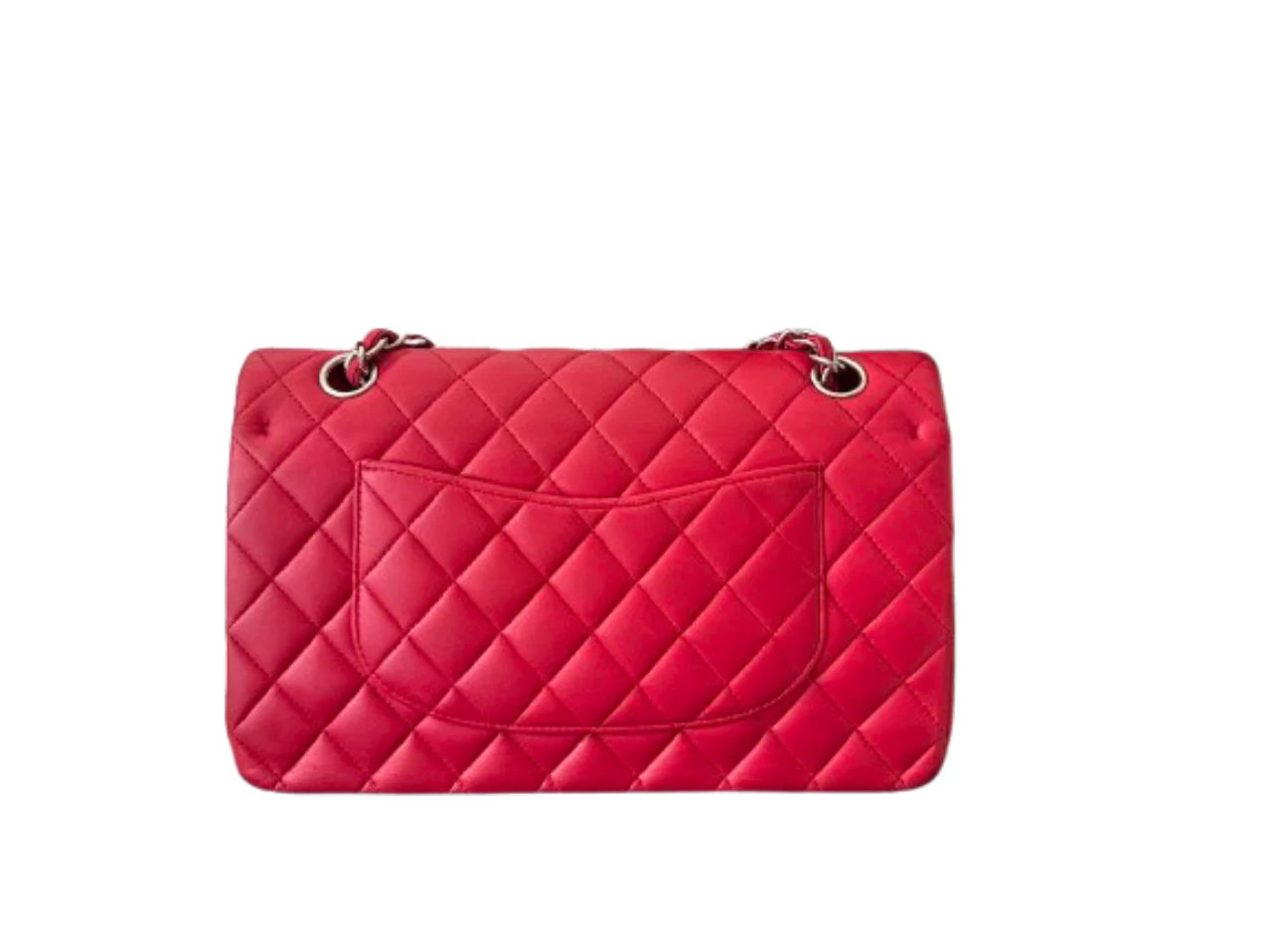 used-Chanel timeless red Medium Lambskin Flap Bag-MILOURA