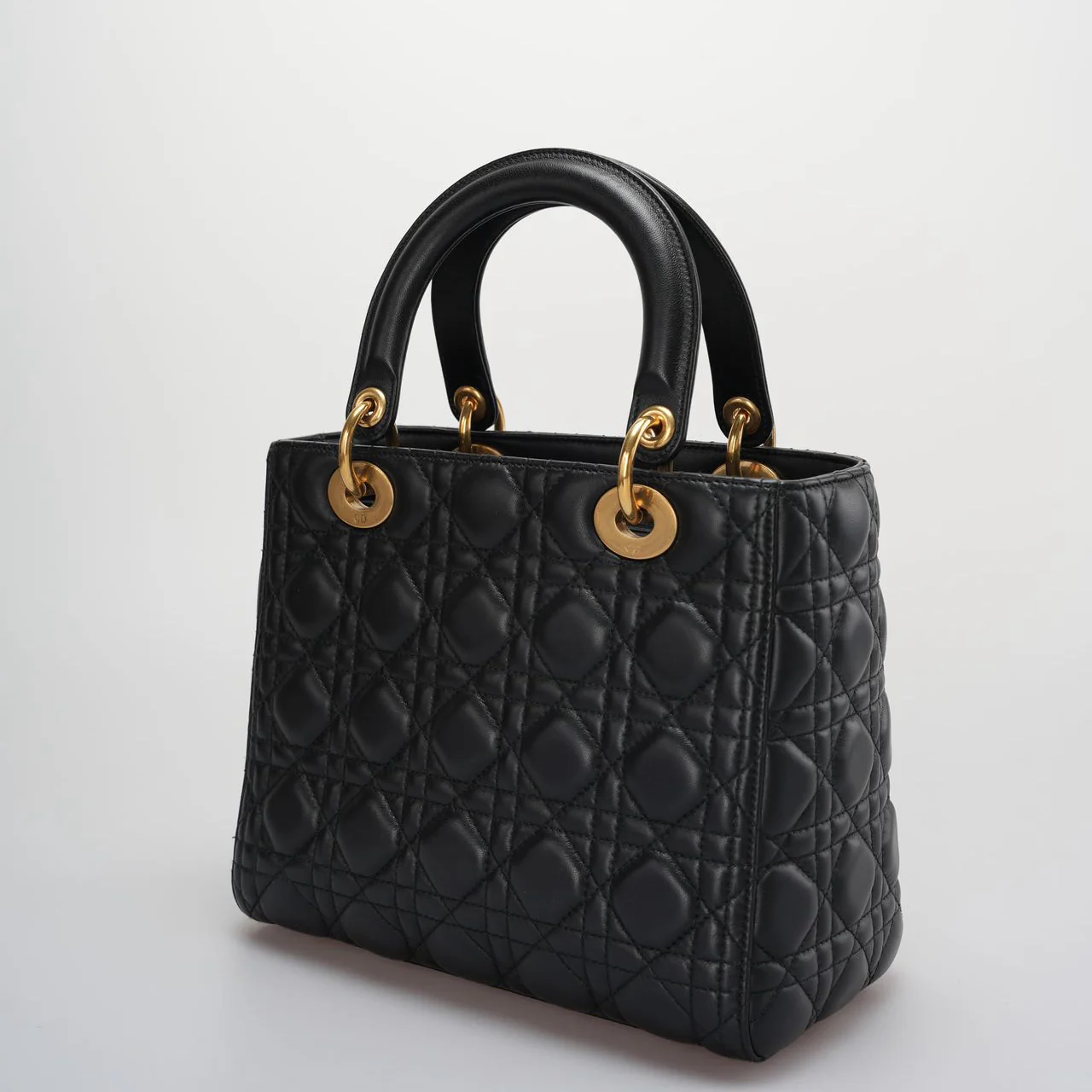 Christian Dior Black Medium Lambskin Leather with Gold Hardware from 2017