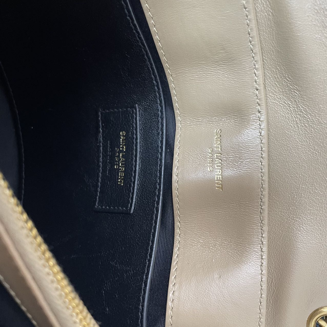 Saint Laurent Small Loulou Leather Dark Beige 2019