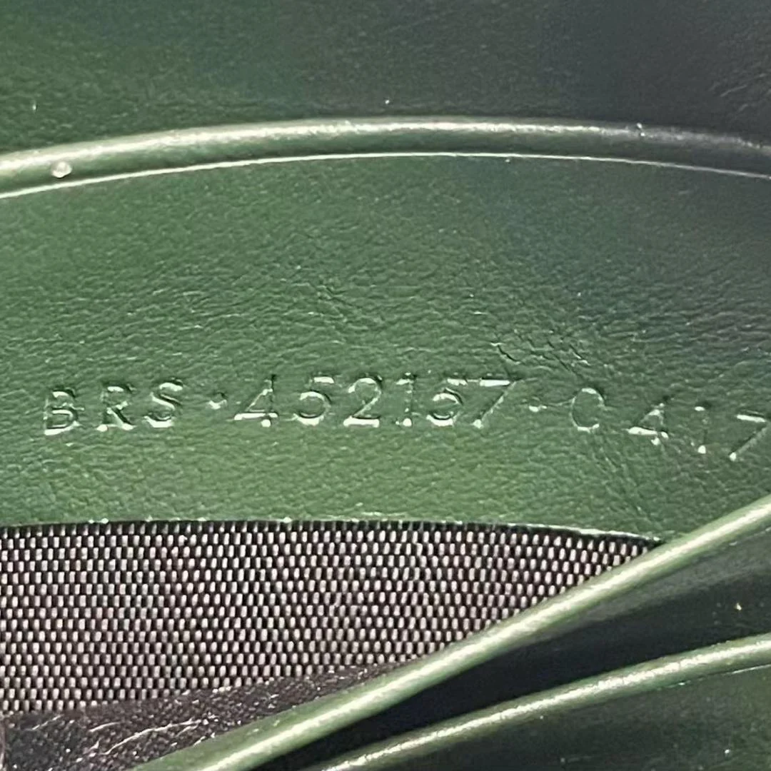 Saint Laurent Sunset Wallet on Chain Mini Olive Green with Silver Tone Hardware