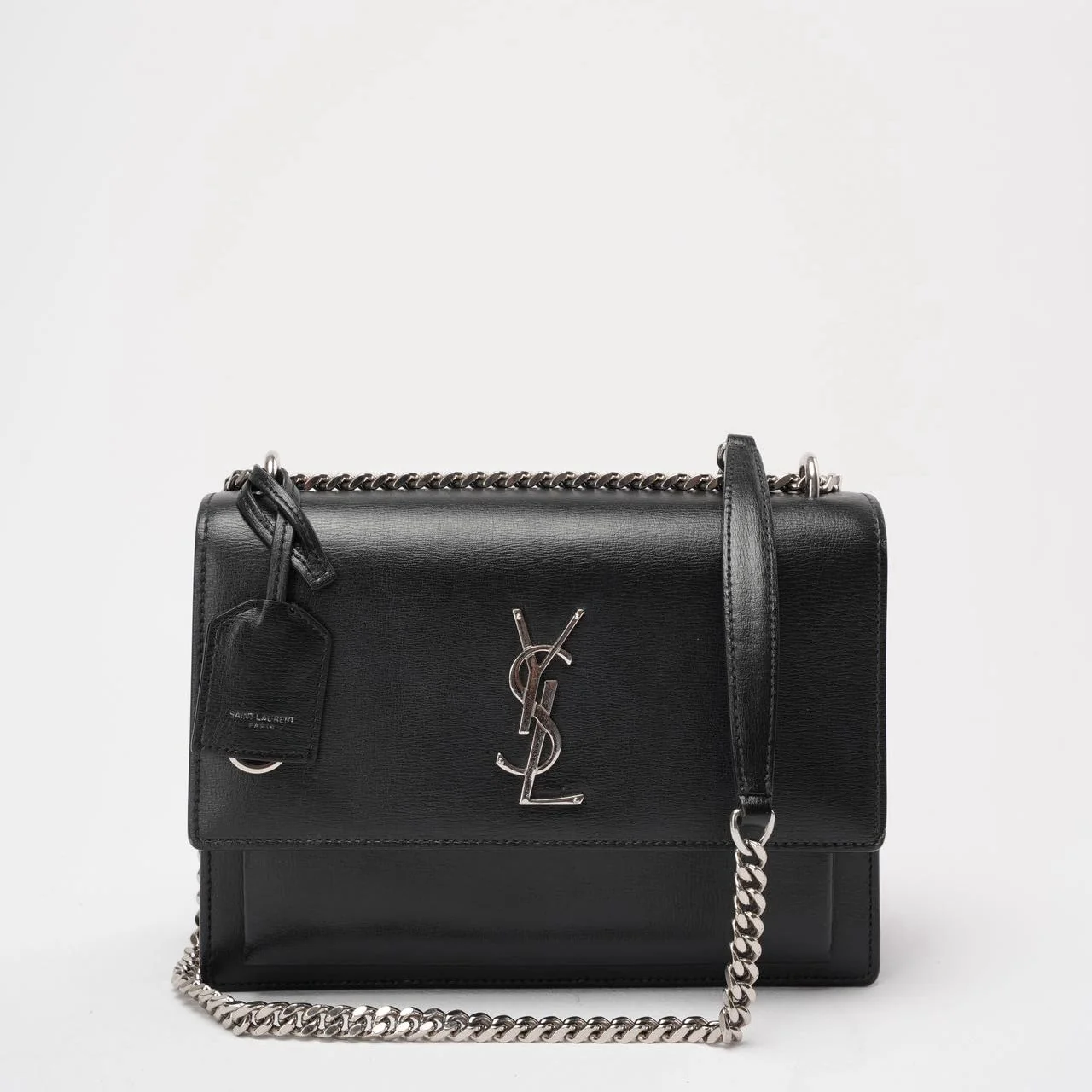 Saint Laurent Black Calfskin Medium Monogram Sunset