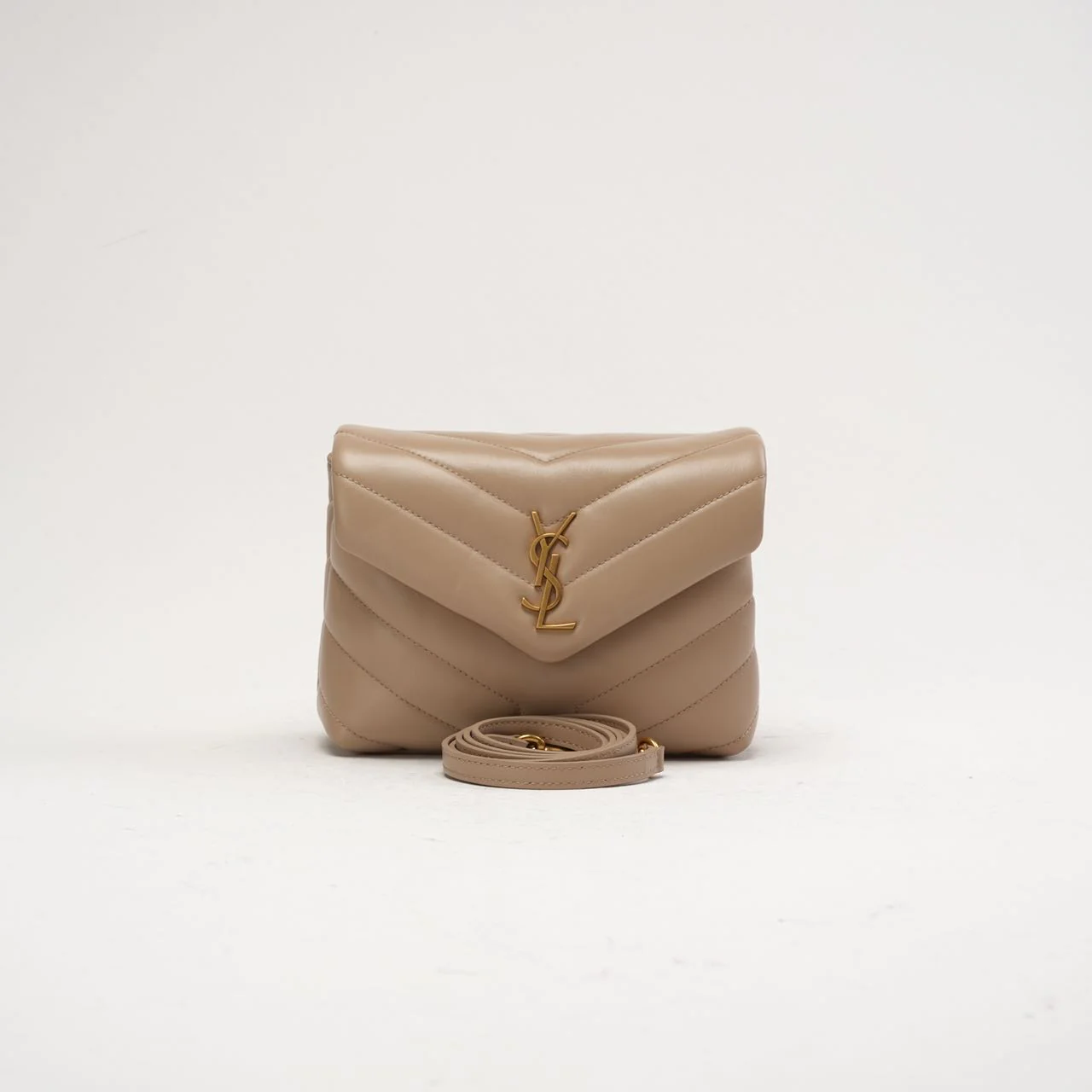 Saint Laurent LouLou Toy Crossbody Leather Dark Beige 2020