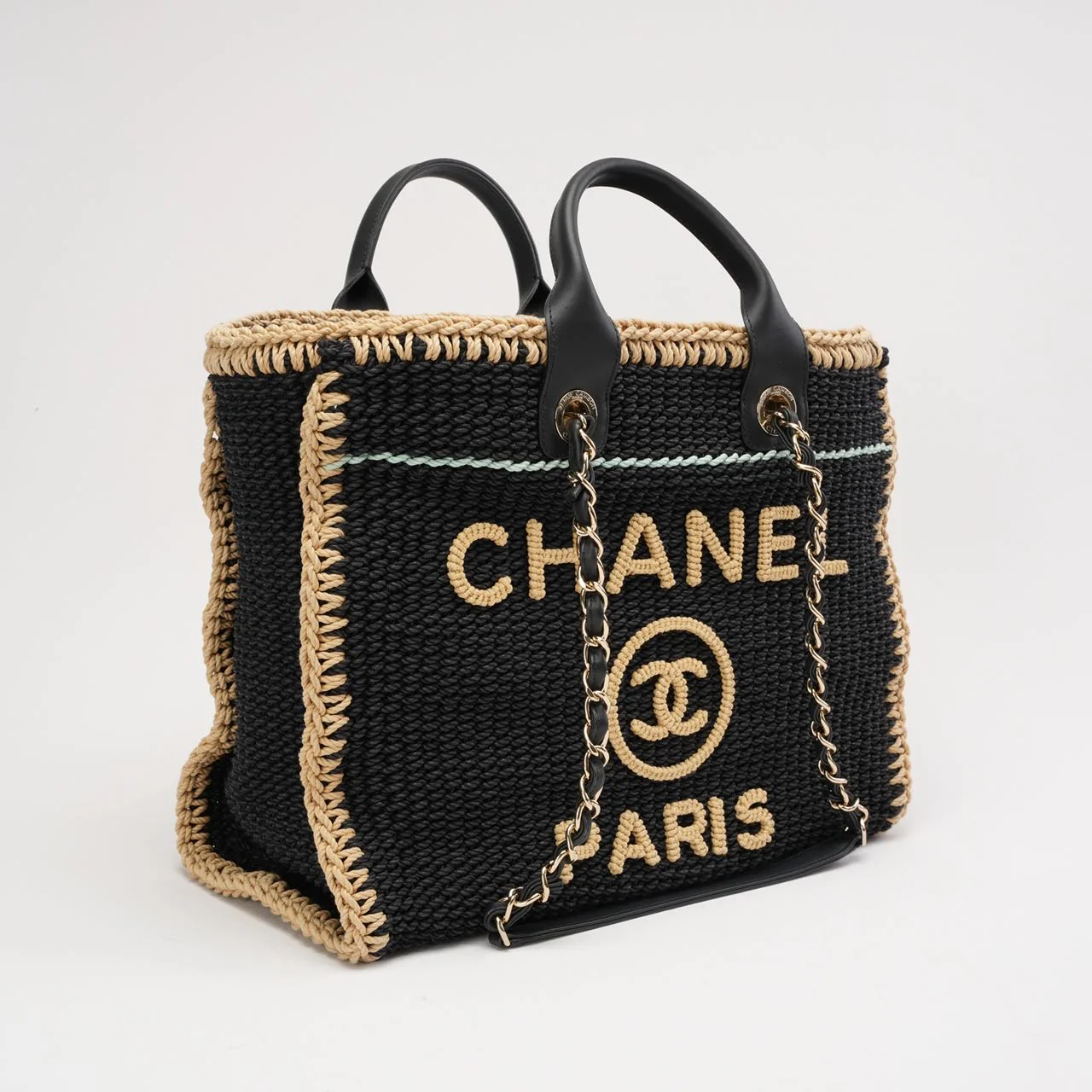 Chanel Black Cotton Crochet Small Deauville 2024