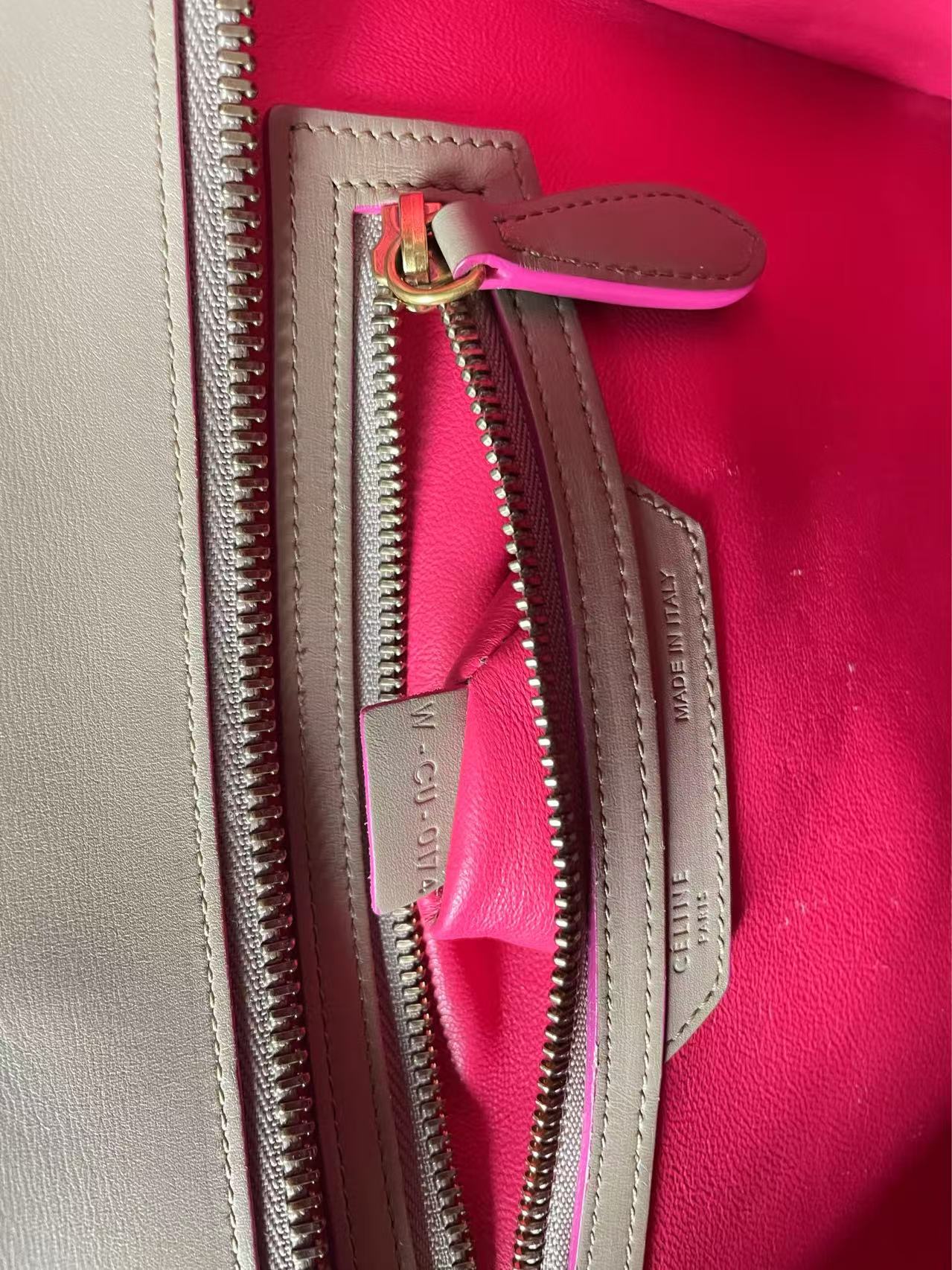 used-CELINE Calfskin Mini Luggage in Beige and Pink-MILOURA