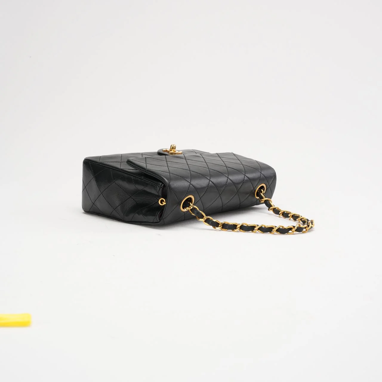 Chanel Vintage Black Mini Square Classic Flap Bag 1991