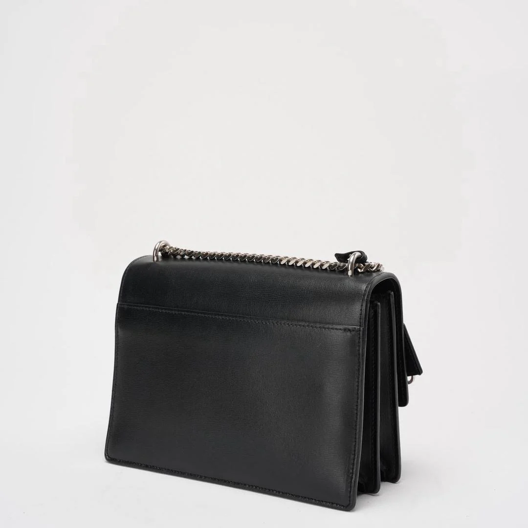 Saint Laurent Black Calfskin Medium Monogram Sunset