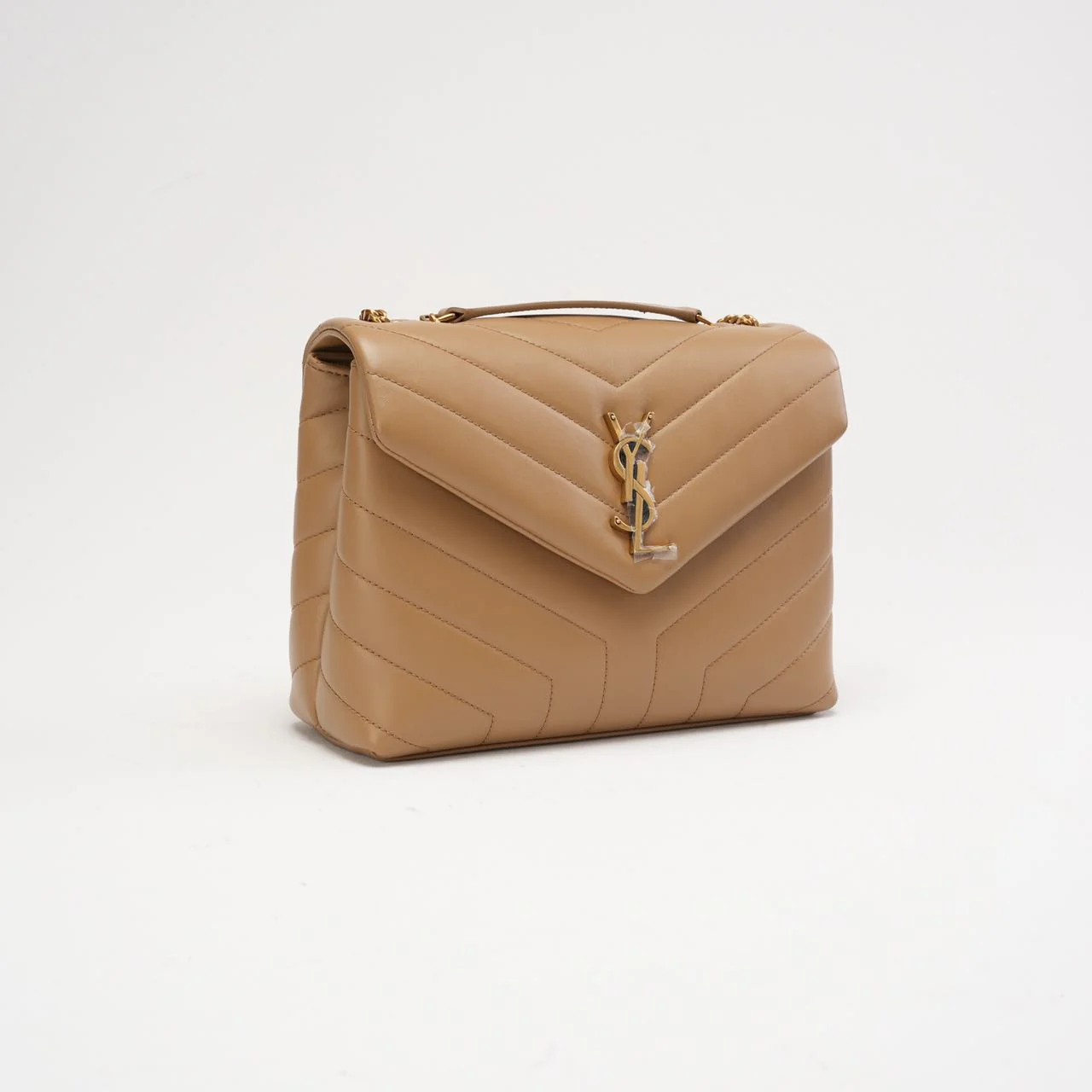 Saint Laurent Small Loulou Chain Satchel Dark Beige 2022