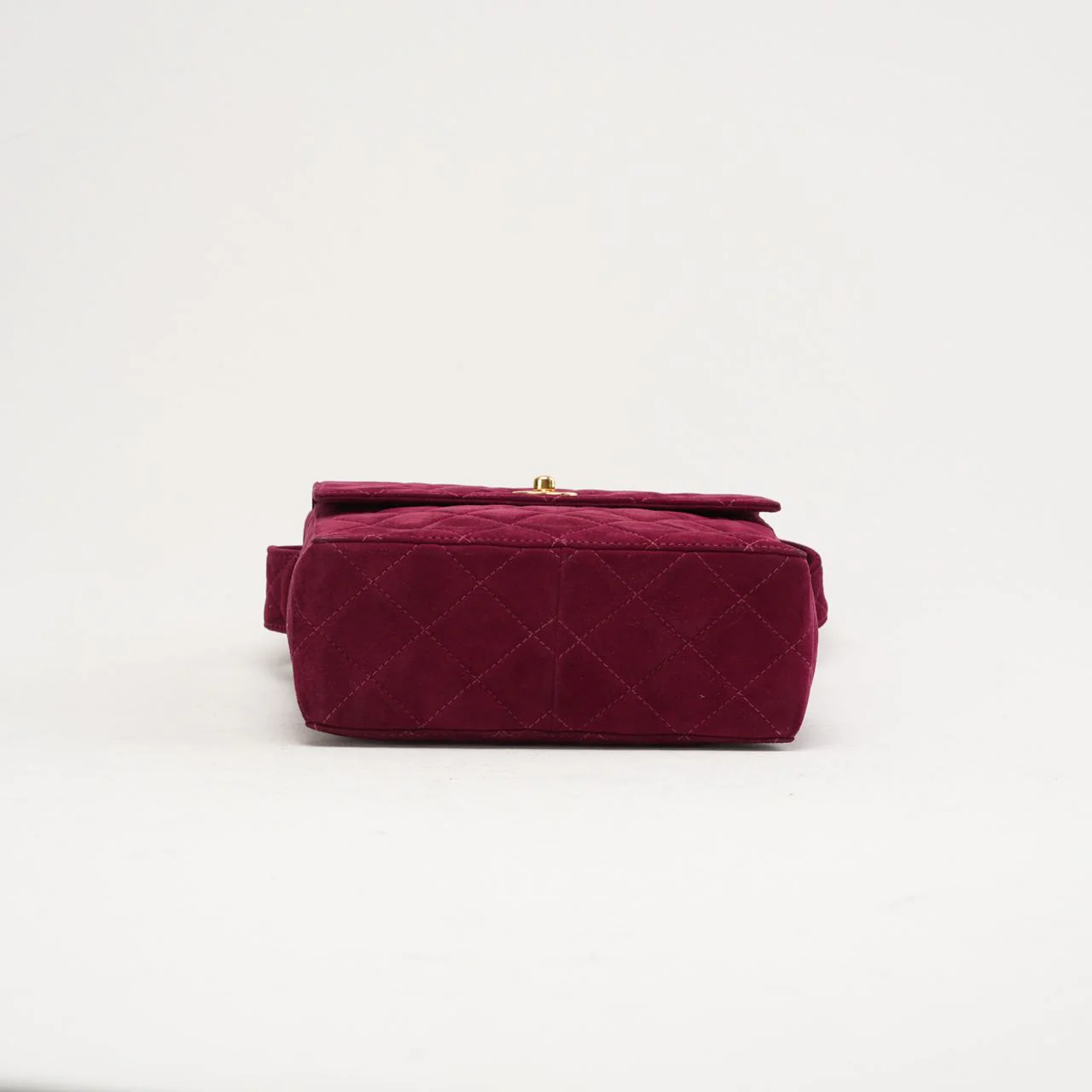 Chanel Vintage Burgundy Red Velvet Mini Square Flap Bag 1997