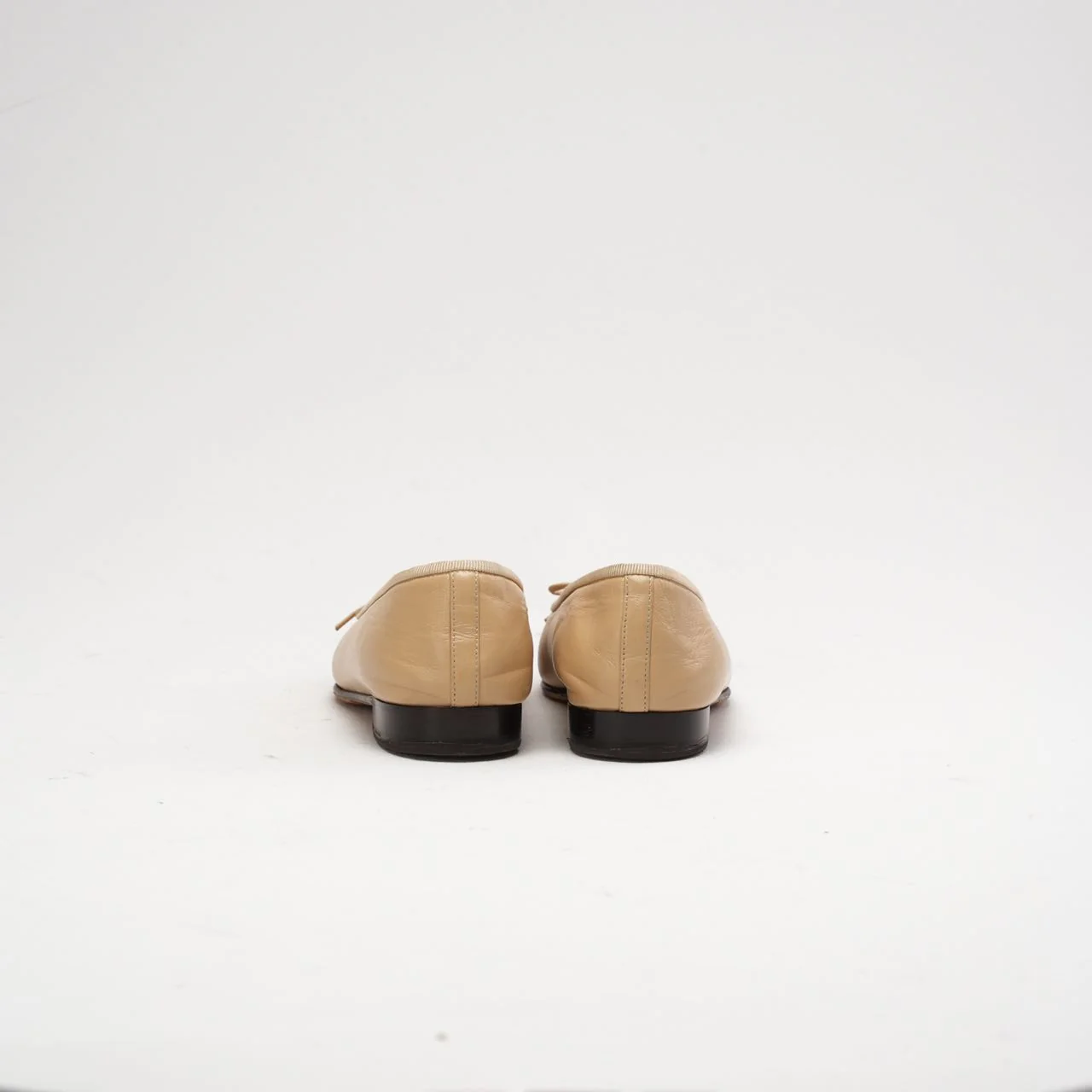 Chanel Beige/Black CC Cap Toe Ballet Flats Size 35.5C