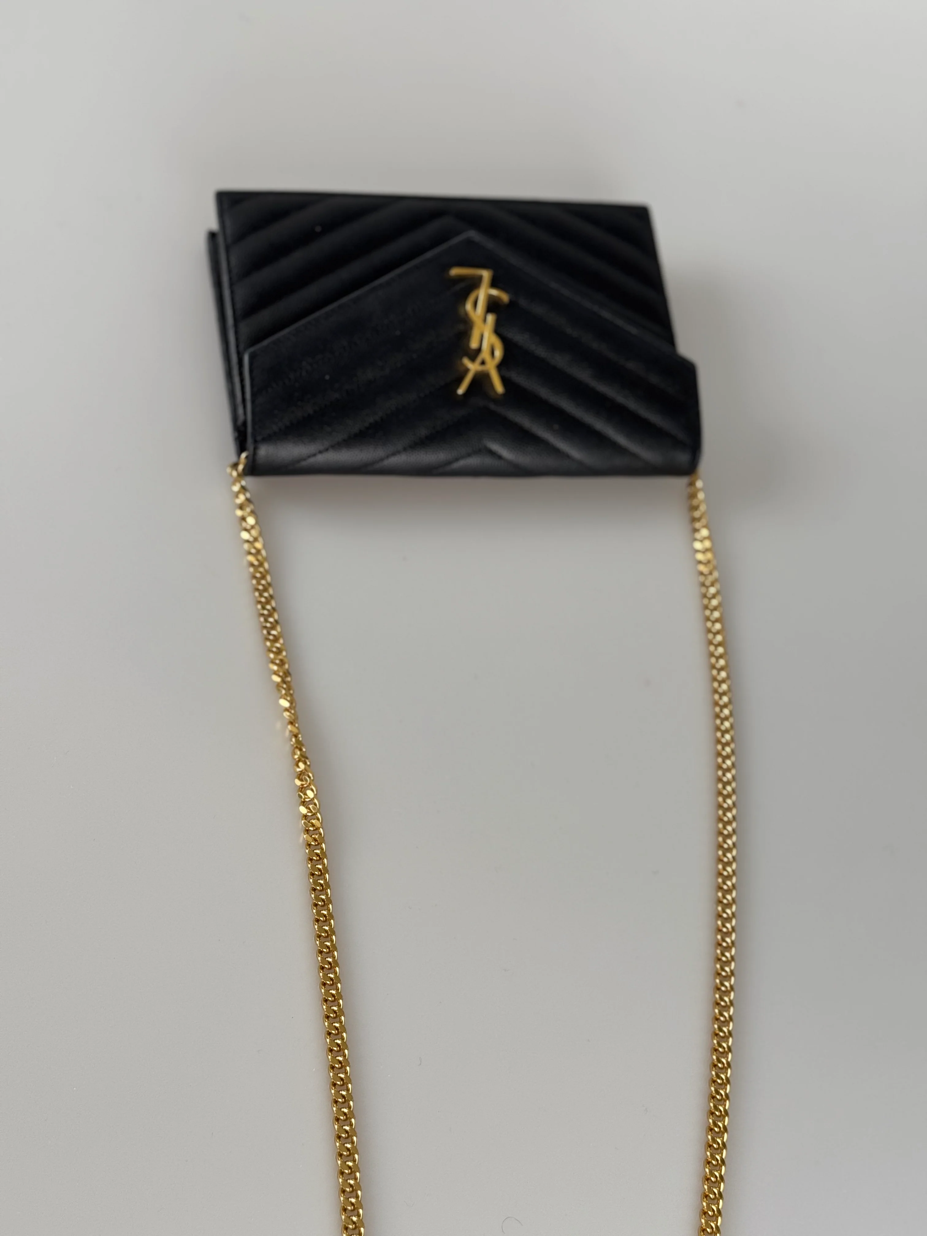 used-Saint Laurent YSL Chain Wallet Monogram NeroWallet On A Chain bag-MILOURA