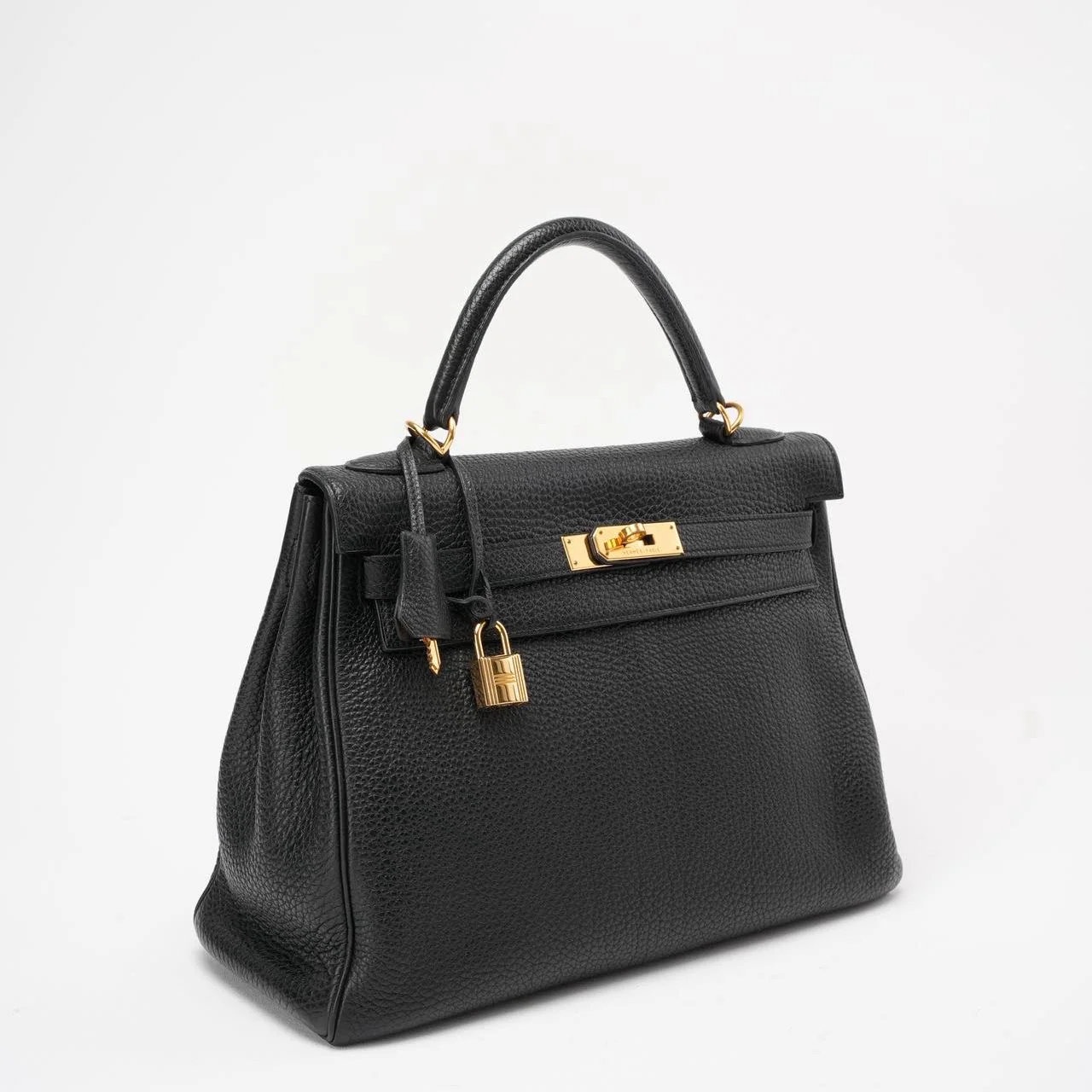 Hermes Black Kelly 32 Retourne Togo Leather 2011